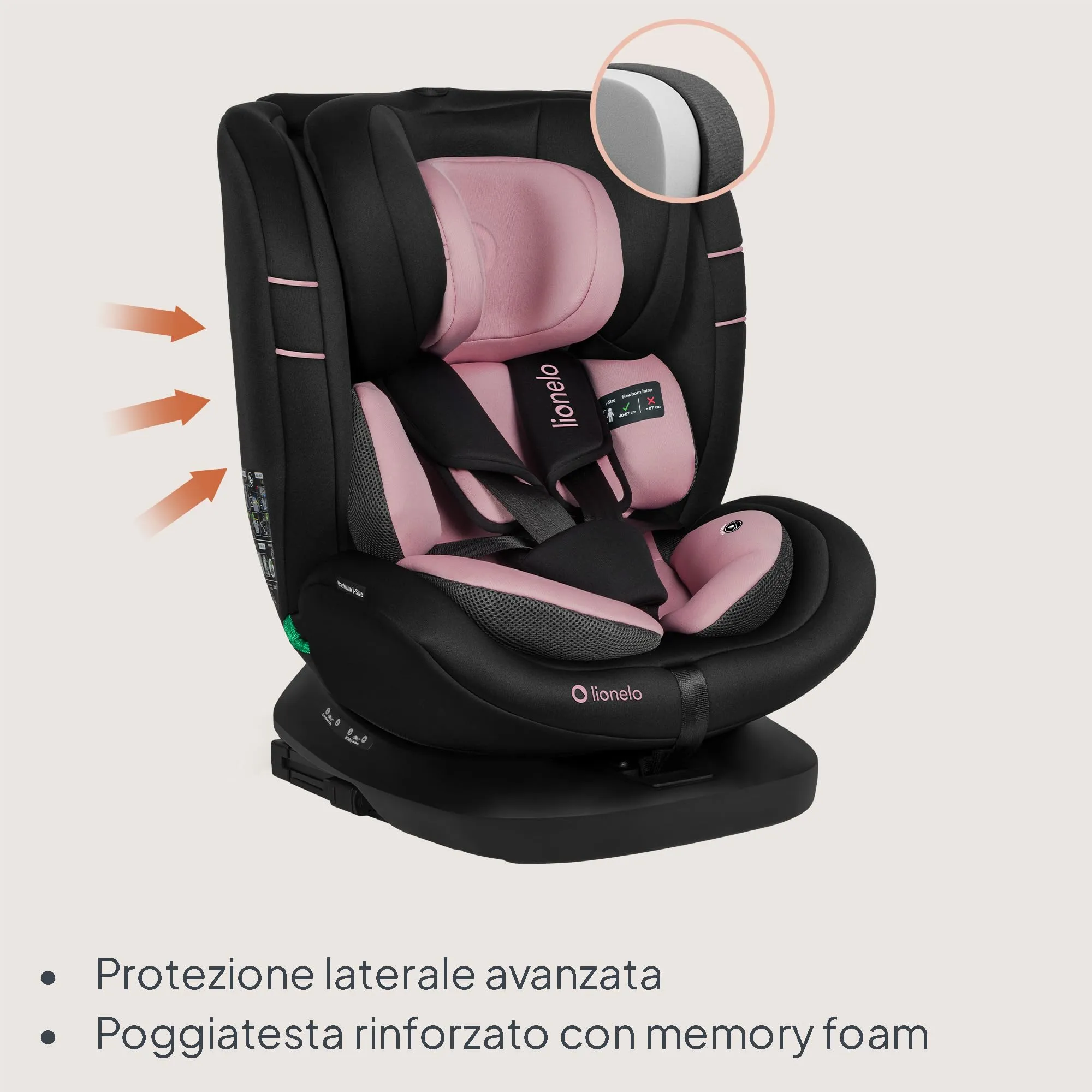 LIONELO Bastiaan i-Size Seggiolino Auto Evolutivo 4 in 1 40-150 cm ISOFIX - immagine 6