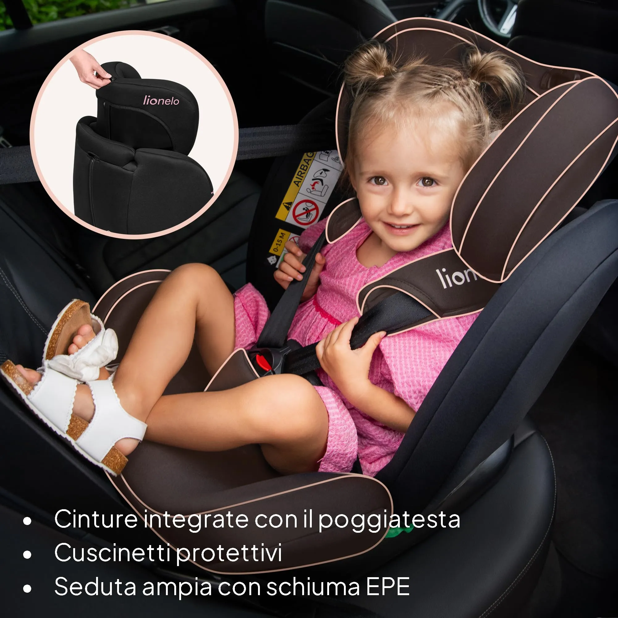 LIONELO Bastiaan i-Size Seggiolino Auto Evolutivo 4 in 1 40-150 cm ISOFIX - immagine 7