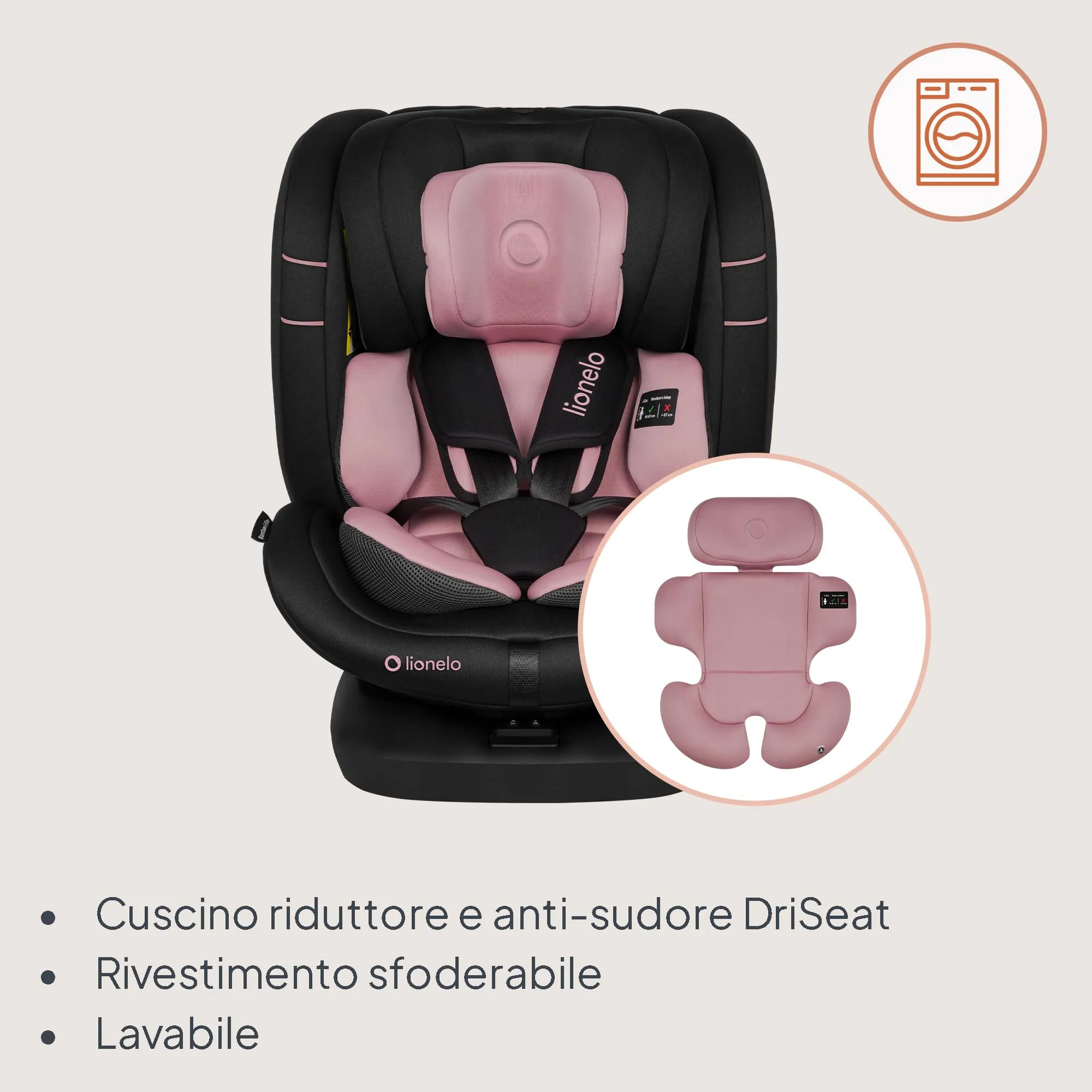 LIONELO Bastiaan i-Size Seggiolino Auto Evolutivo 4 in 1 40-150 cm ISOFIX - immagine 9