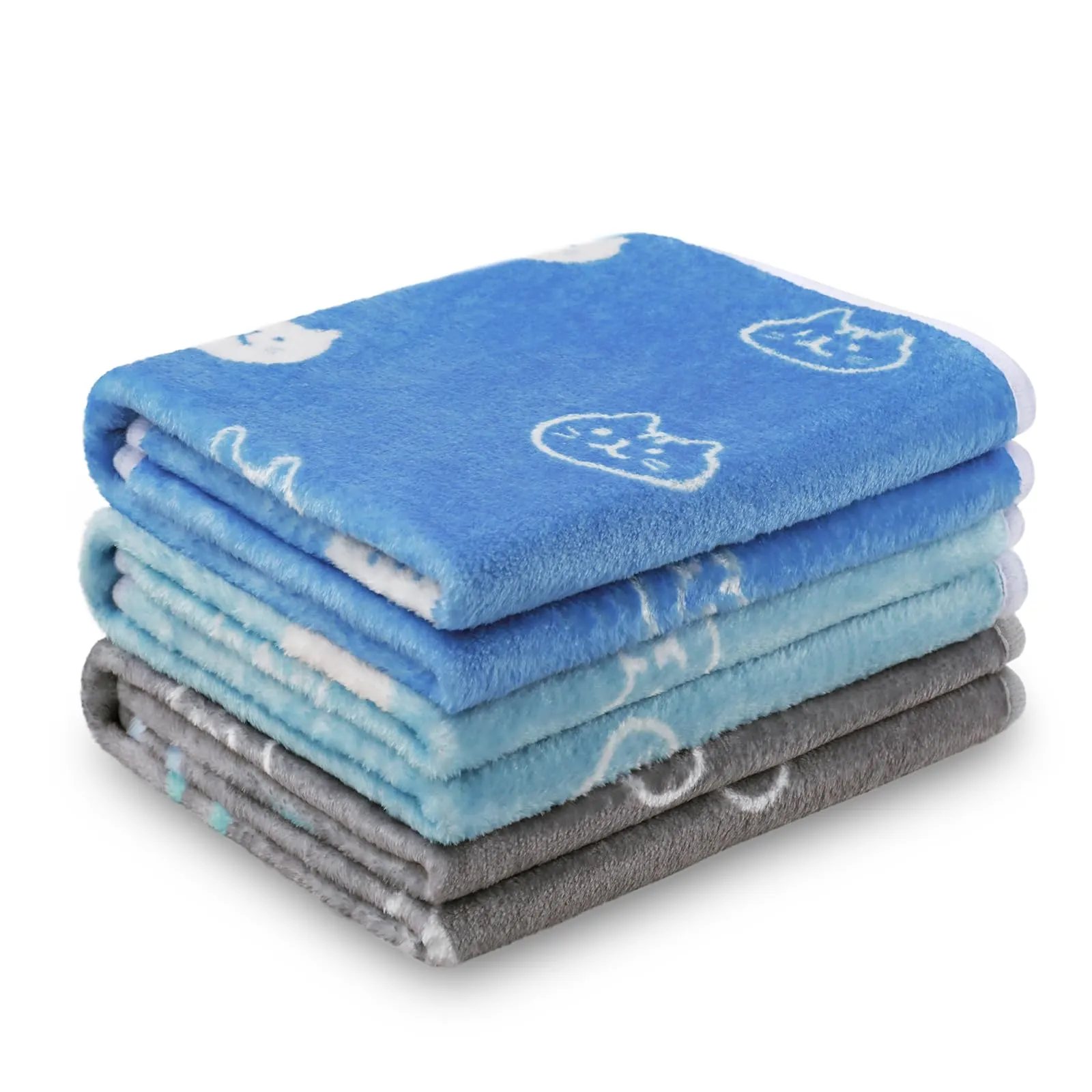 luciphia 3 Pezzi Coperta per Cane/Gatto Lavabile Soffice Durevole, Morbida e Calda Flanella,Testa di gatto,Small (60 * 40cm) - immagine 1
