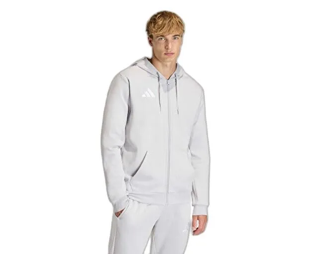 adidas Uomo Entrada26 Full Zip Hoodie Sweatshirt, Team Light Grey/White, S - immagine 3