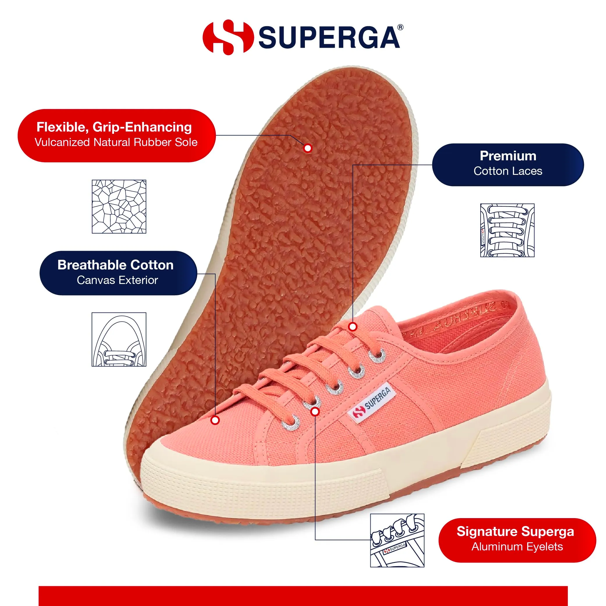 Superga - Sneakers COTU Classic - Adulto, Vecchio Arancione Bianco Rotto, 37.5 EU - immagine 5