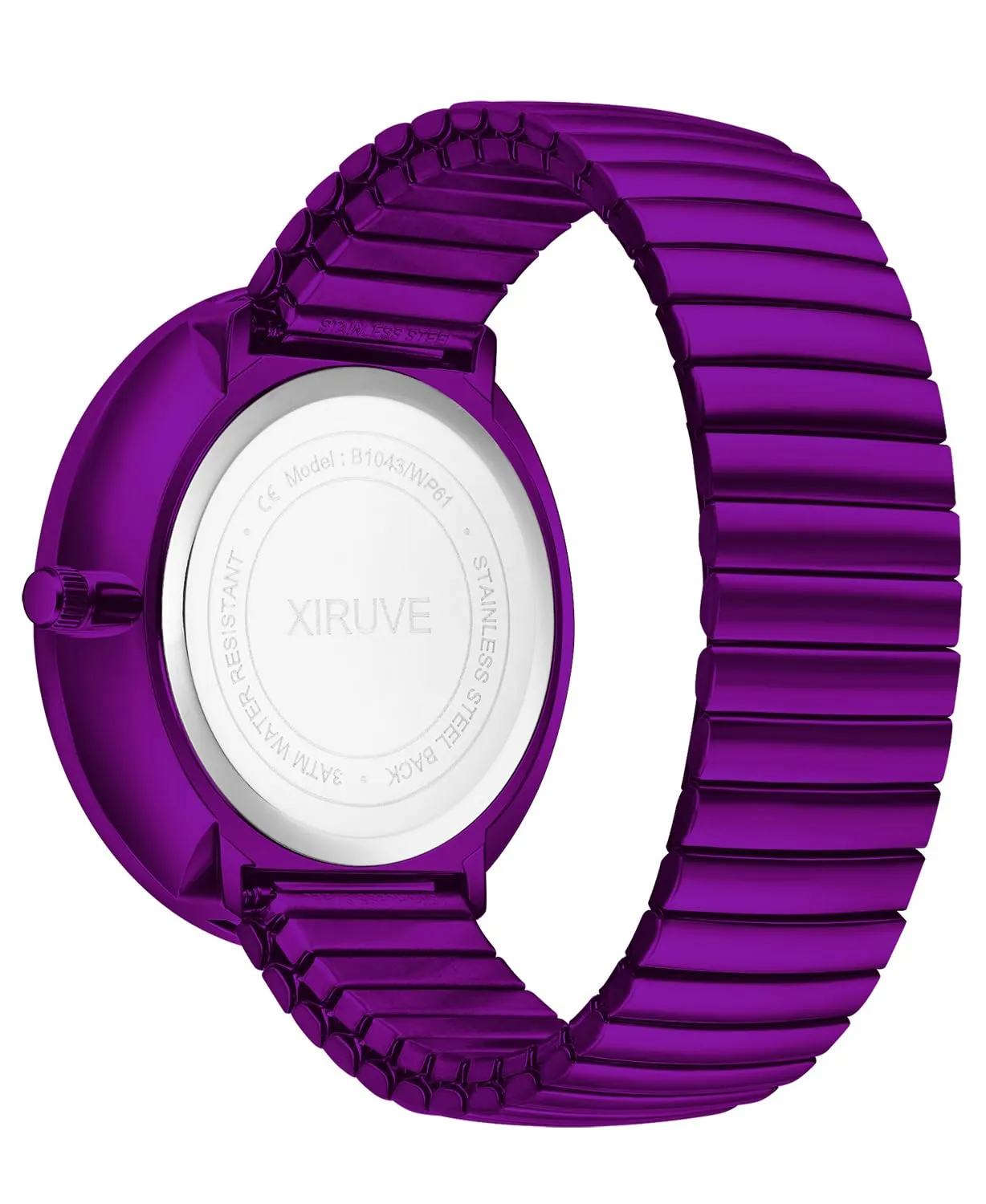 XIRUVE Donna Uomo Facile Lettura Numeri Grandi Quadrante Grande Cinturino Elastico Orologio da Polso Quarzo in Acciaio Inossidabile - immagine 4