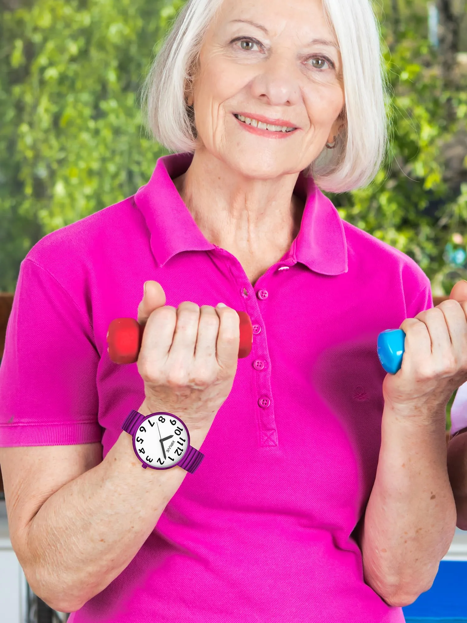 XIRUVE Donna Uomo Facile Lettura Numeri Grandi Quadrante Grande Cinturino Elastico Orologio da Polso Quarzo in Acciaio Inossidabile - immagine 6