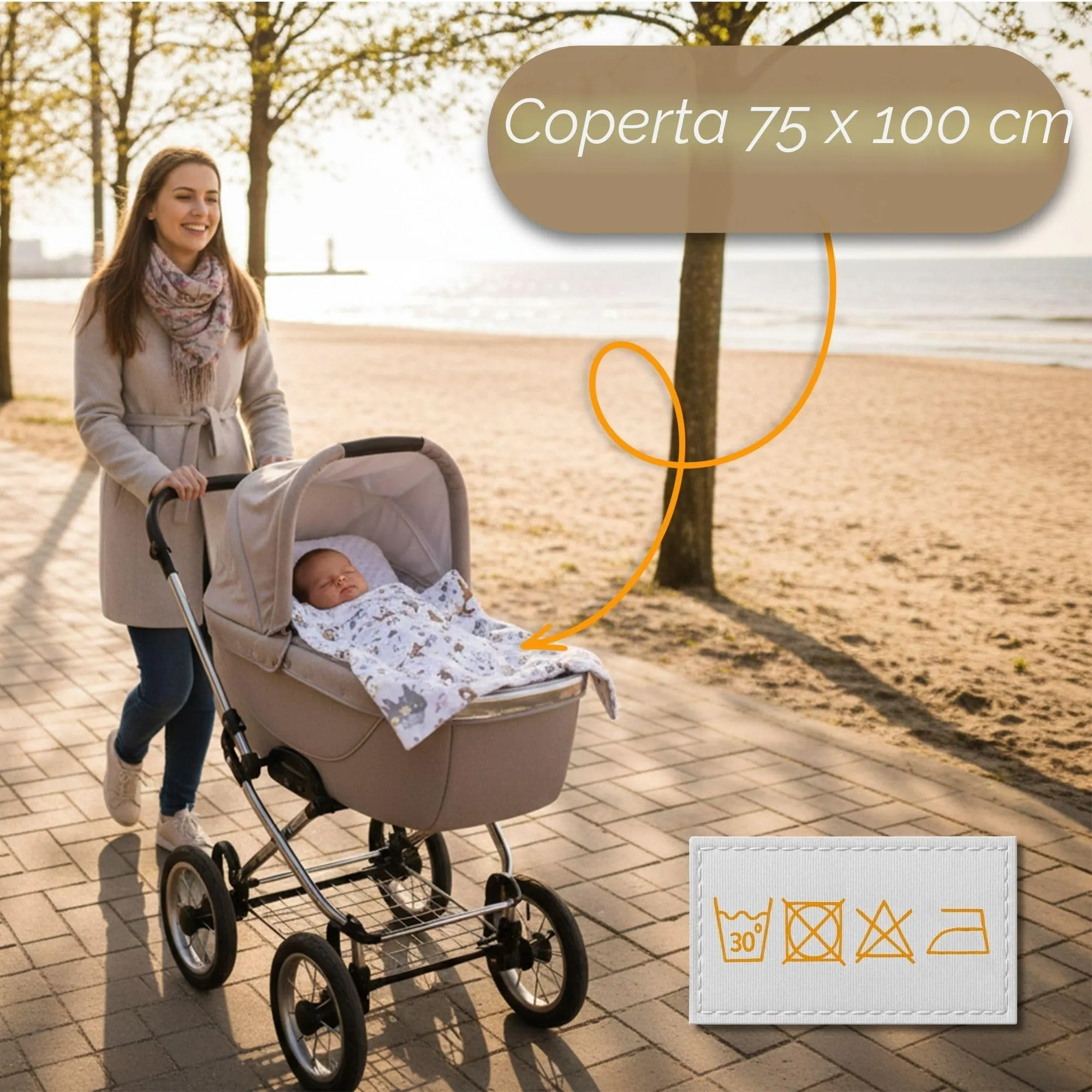 Copertina Neonato Coperta Minky Invernale pile cotone doppio lato - immagine 2