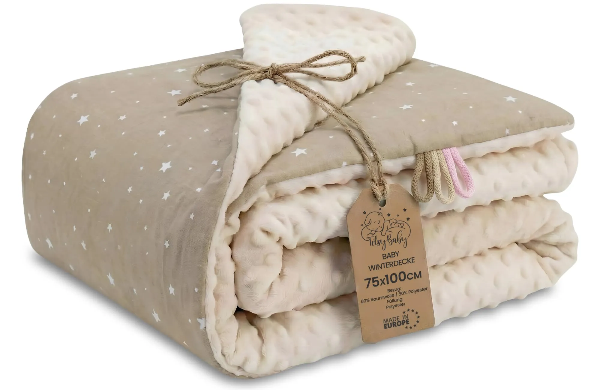 Copertina Neonato Coperta Minky Invernale pile cotone doppio lato - immagine 1