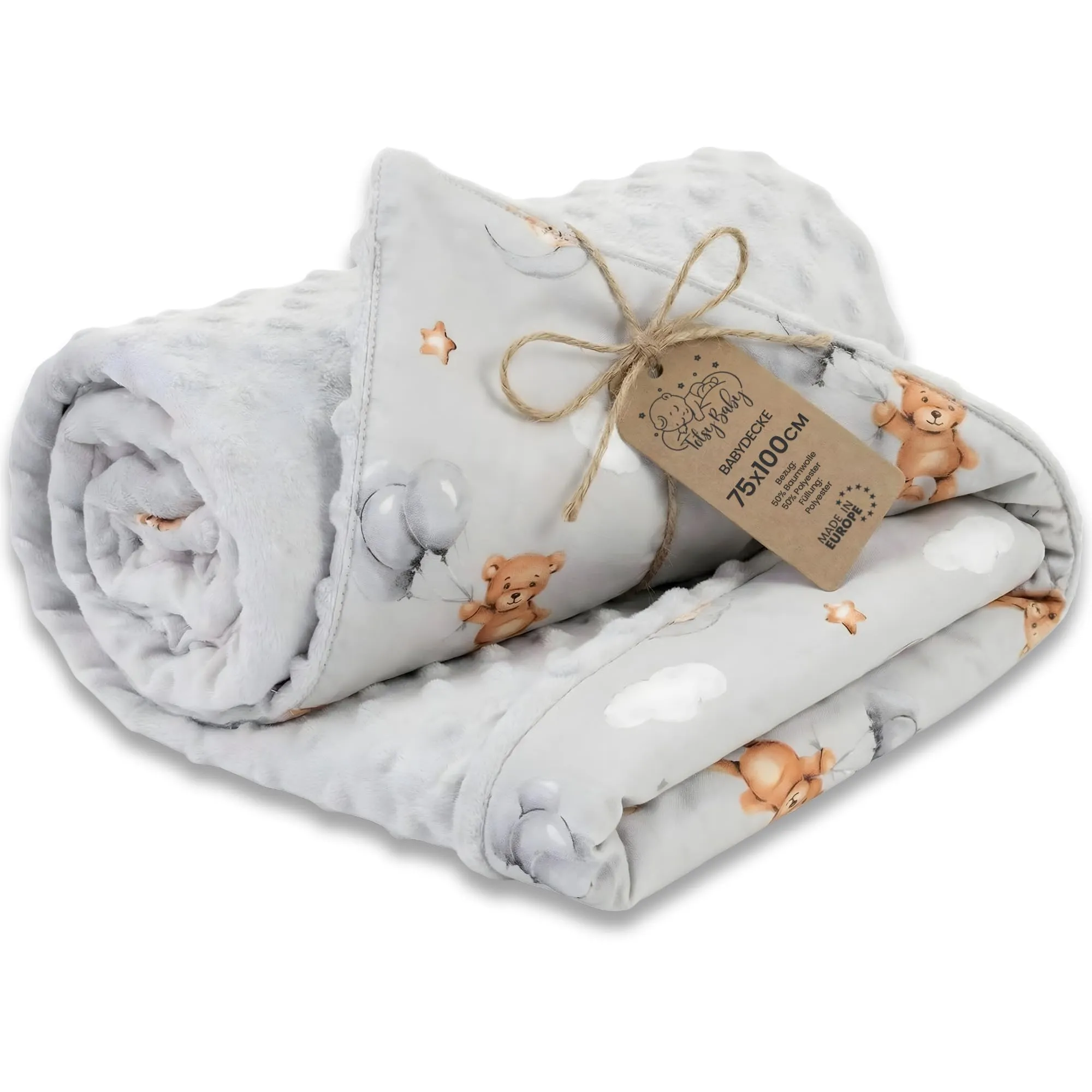 Copertina Neonato Coperta Minky Invernale pile cotone doppio lato - immagine 1