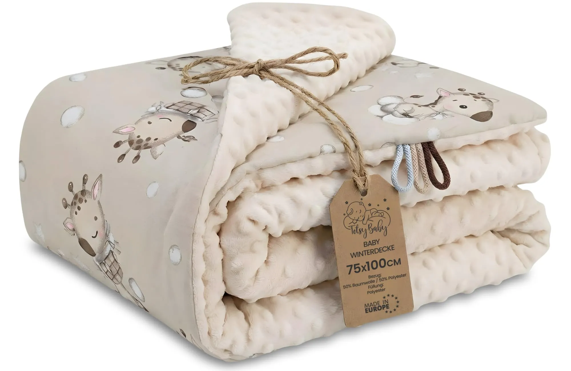 Copertina Neonato Coperta Minky Invernale pile cotone doppio lato - immagine 1