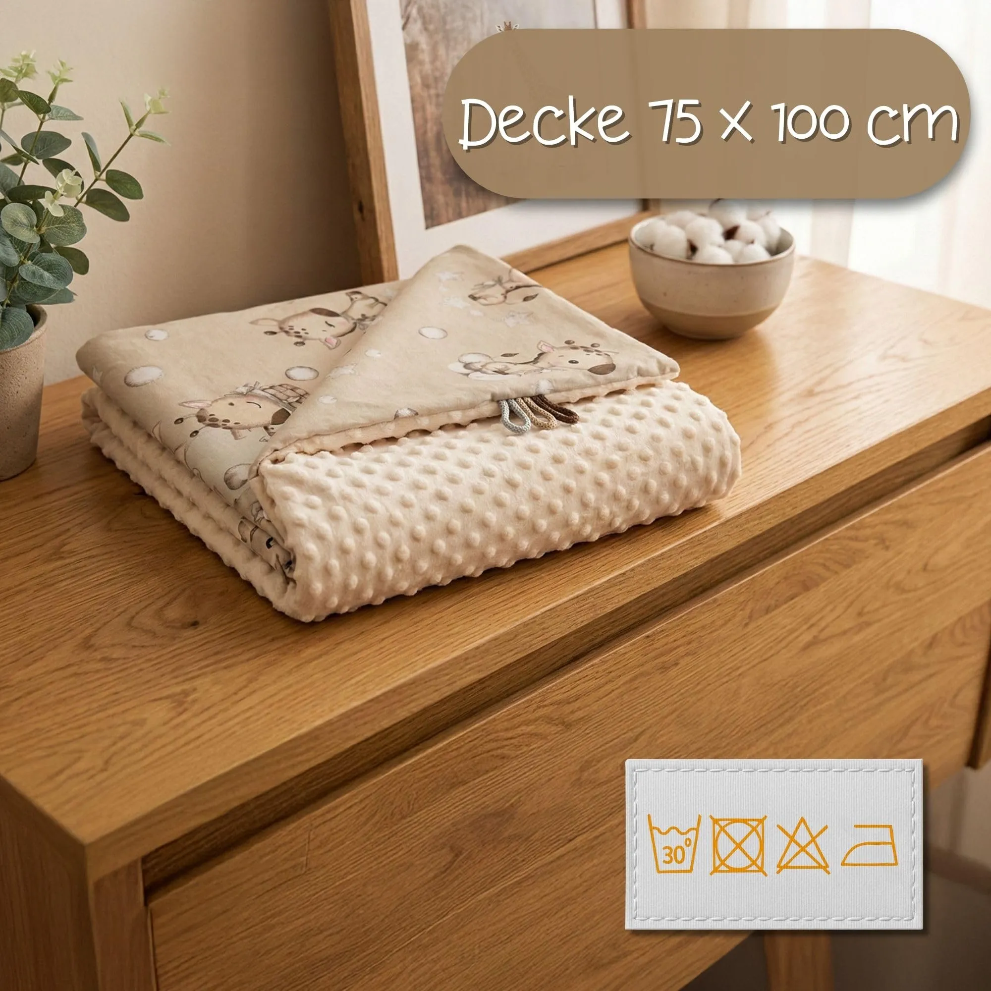 Copertina Neonato Coperta Minky Invernale pile cotone doppio lato - immagine 2