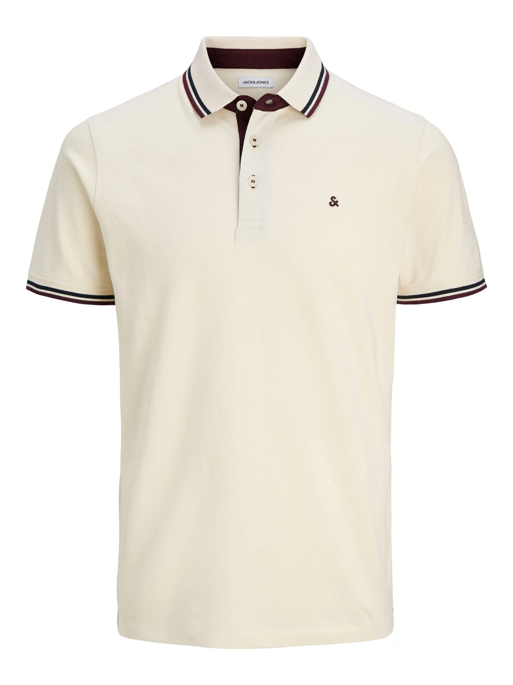 Jack & Jones Polo da Uomo Jjepaulos SS Noos, Bianco Antico, XL - immagine 1
