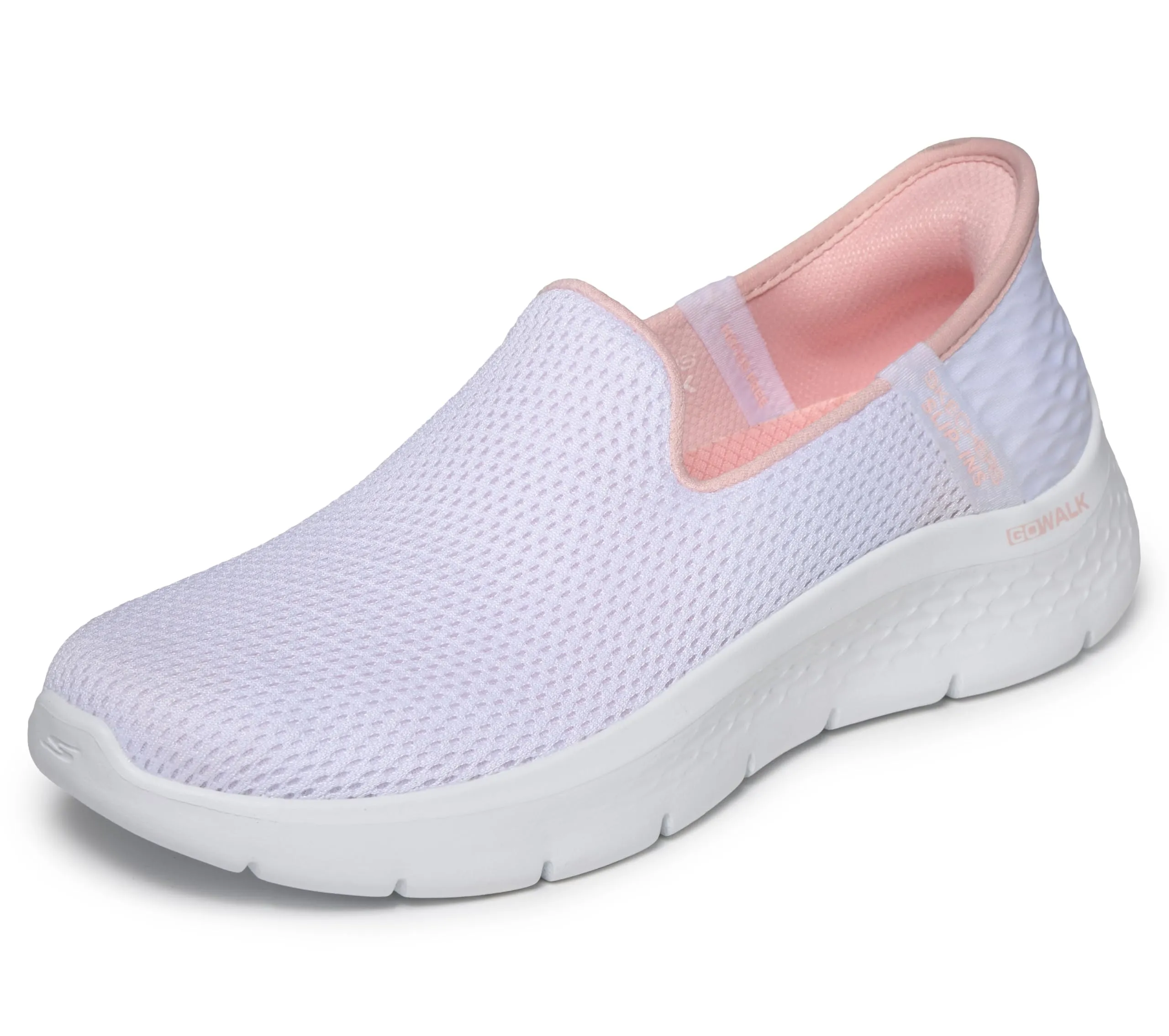 Skechers Scarpe da Ginnastica da Donna Senza Mani-Fi Go Walk Flex-Relish, Bianco/Rosa., 37 EU - immagine 1