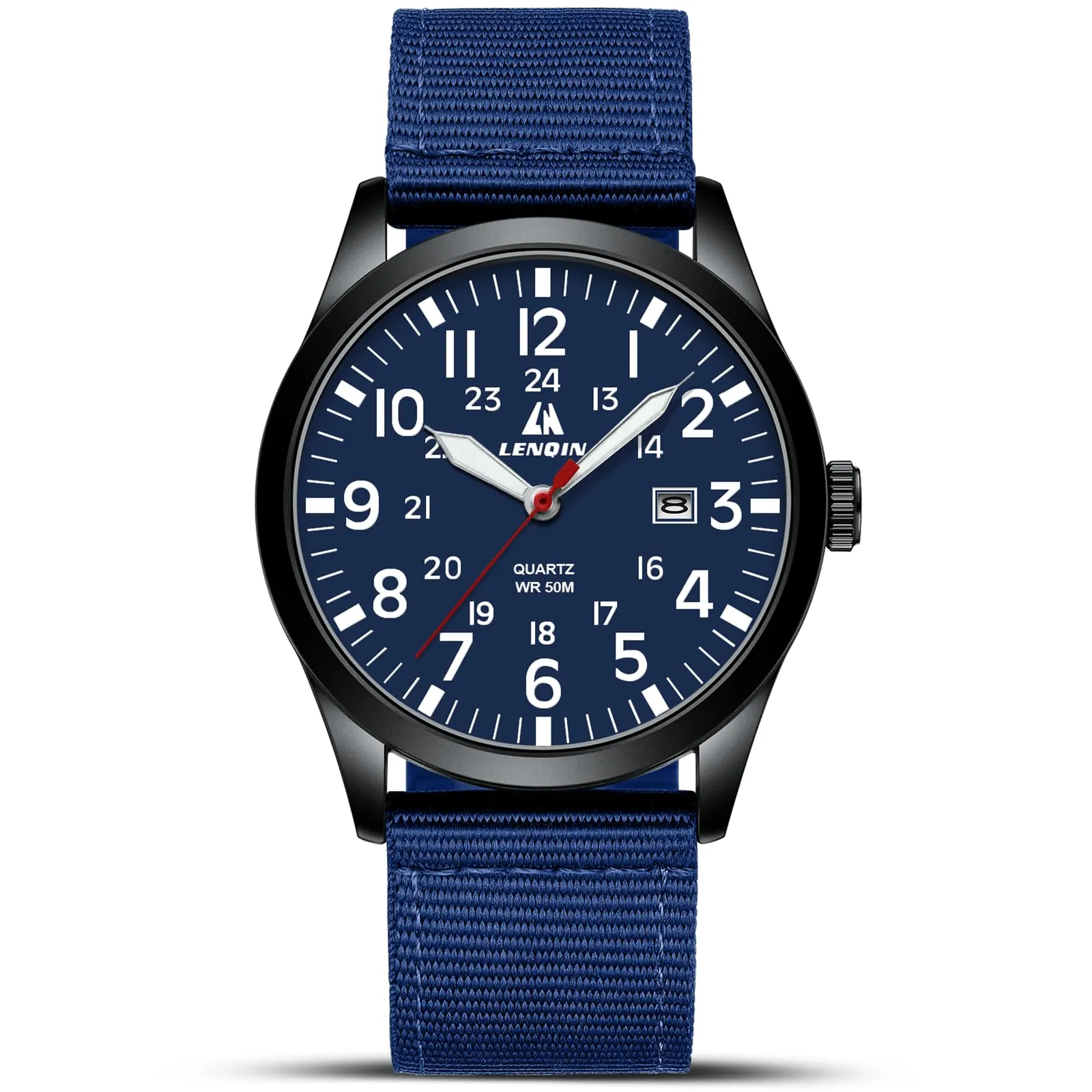 LN LENQIN Orologio Uomo Militare Analogico Quarzo Nylon Datario 3ATM - immagine 1