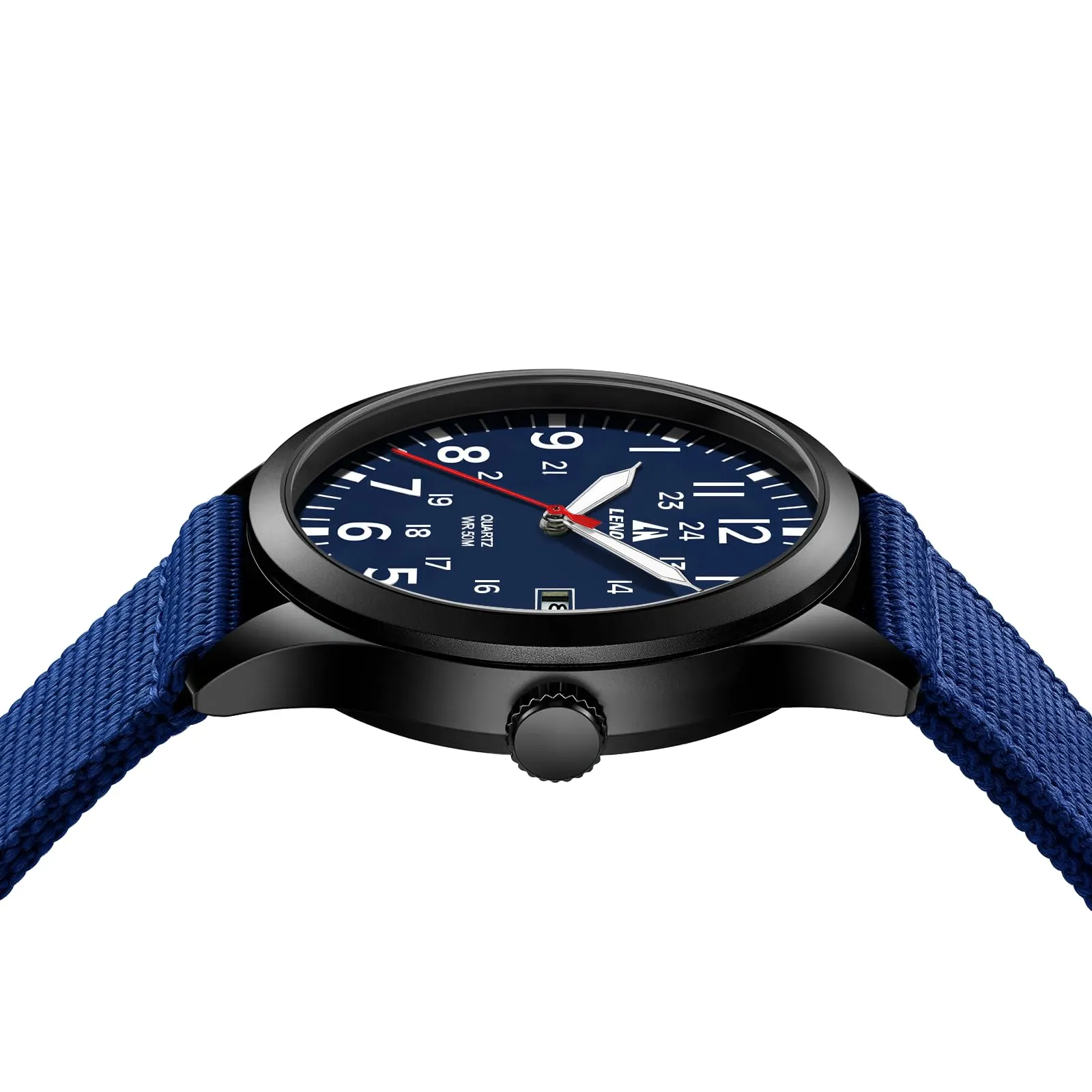 LN LENQIN Orologio Uomo Militare Analogico Quarzo Nylon Datario 3ATM - immagine 5