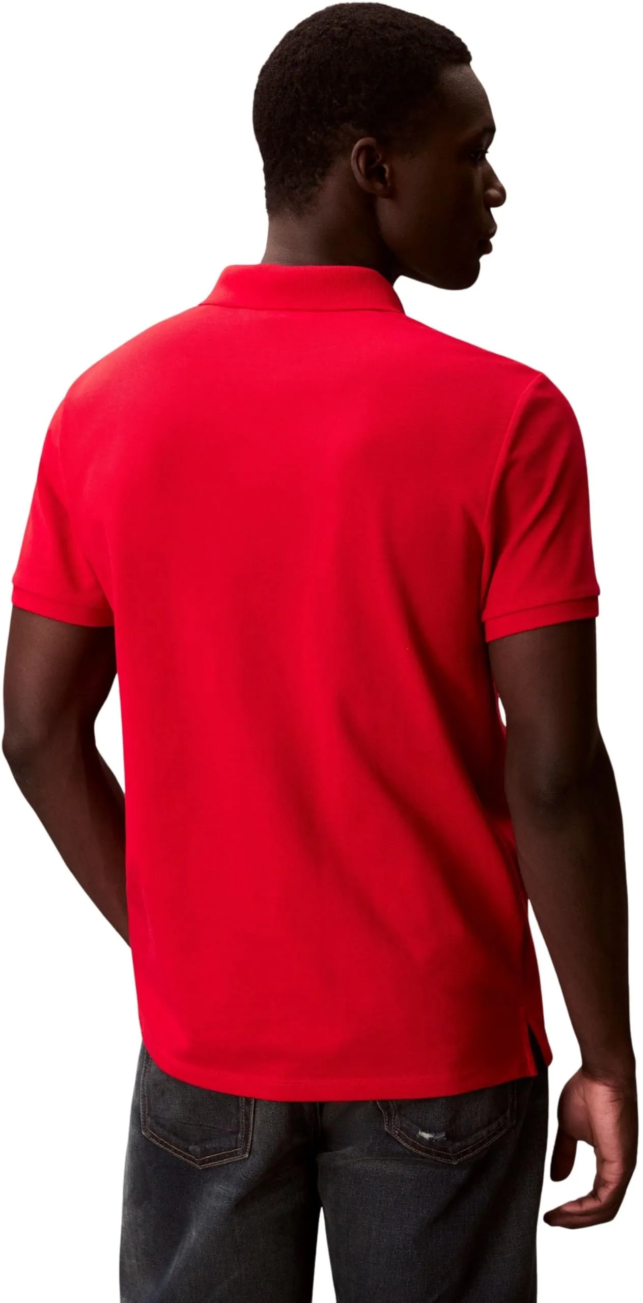 Calvin Klein Uomo Maglietta Polo Maniche Corte Monogram Pique in Cotone, Nero (Adrenaline Rush), S - immagine 2