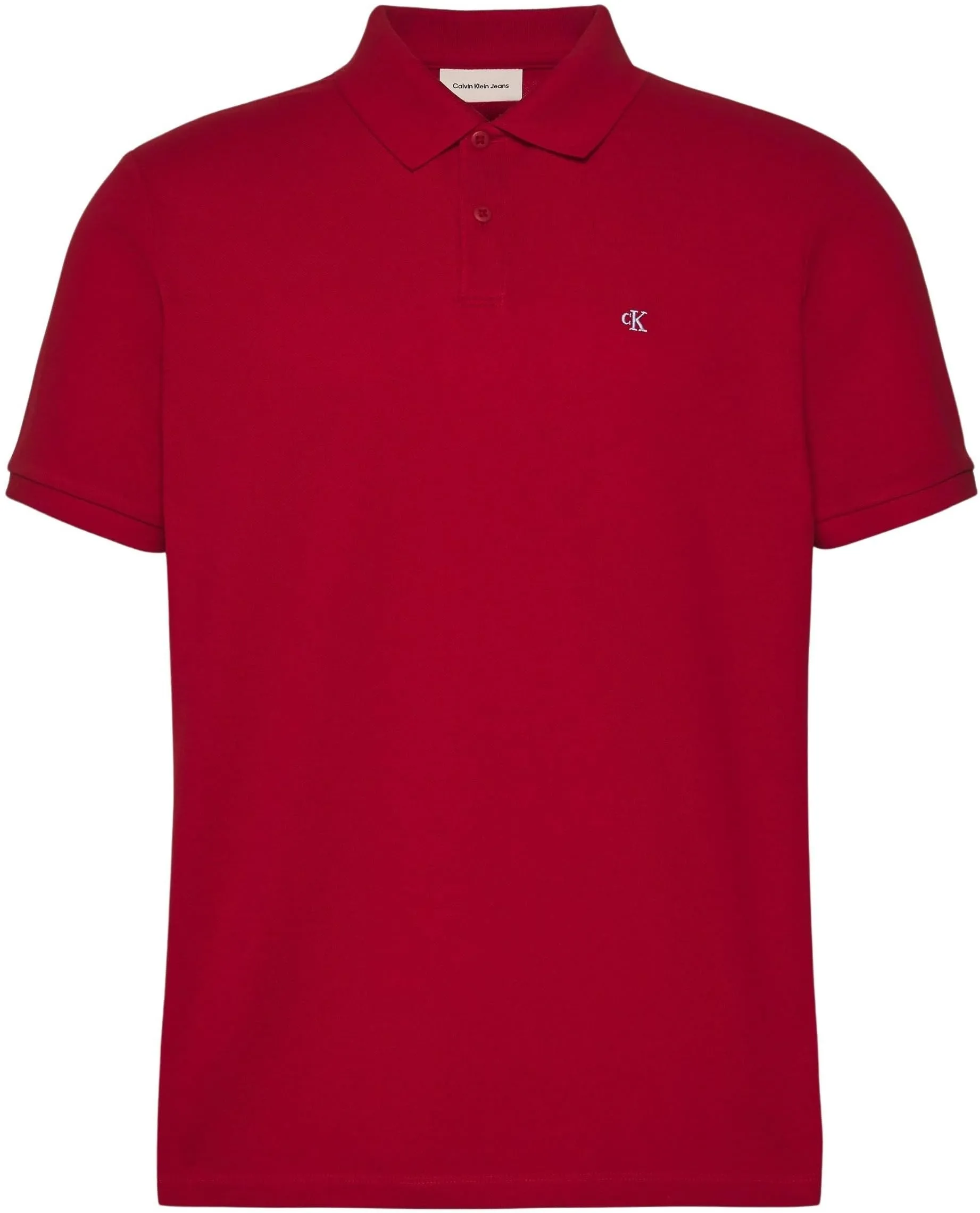 Calvin Klein Uomo Maglietta Polo Maniche Corte Monogram Pique in Cotone, Nero (Adrenaline Rush), S - immagine 8