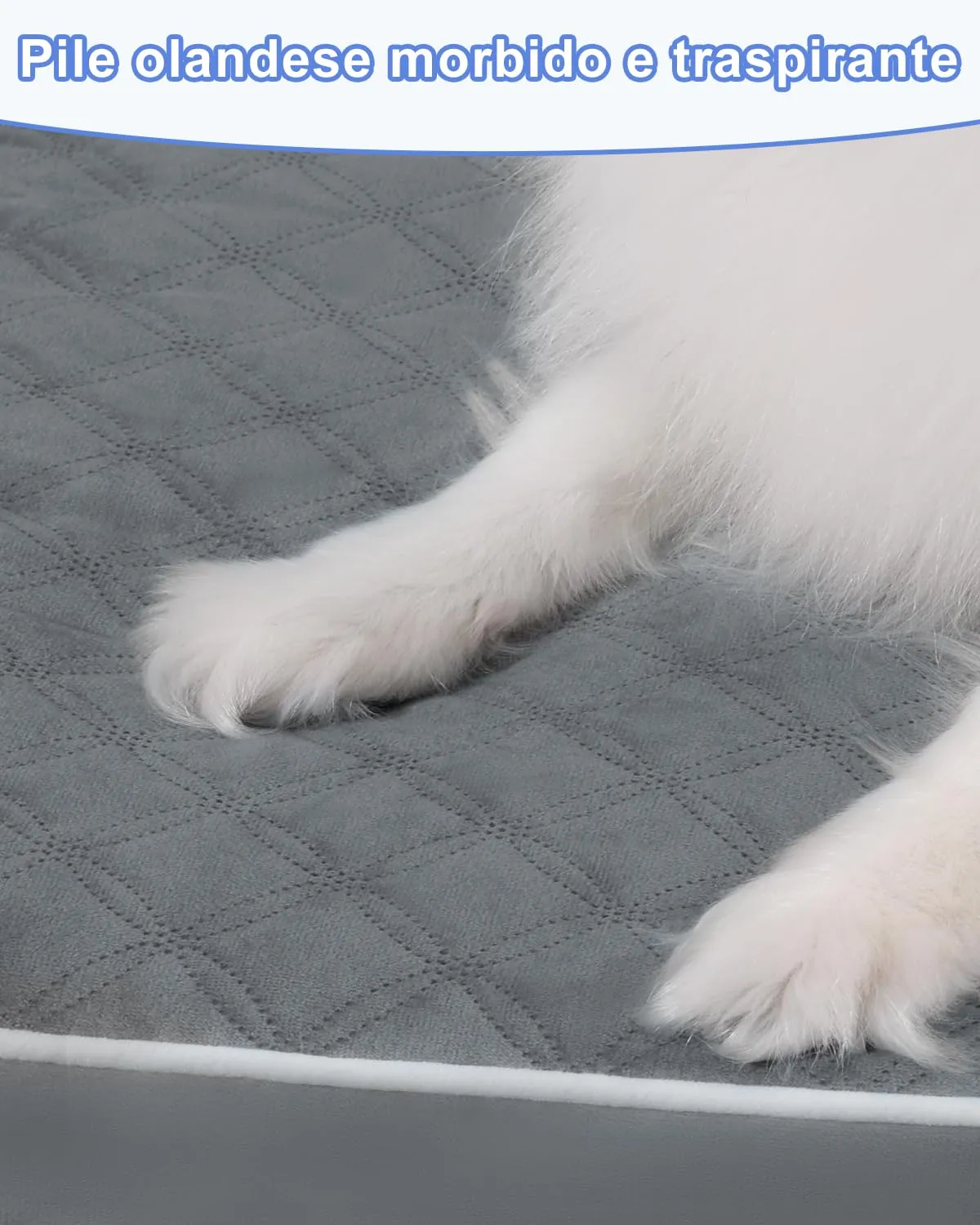 KSIIA Cuccia Cane Interno Taglia Grande Ortopedico Grigio Scuro 91x68x7cm - immagine 6