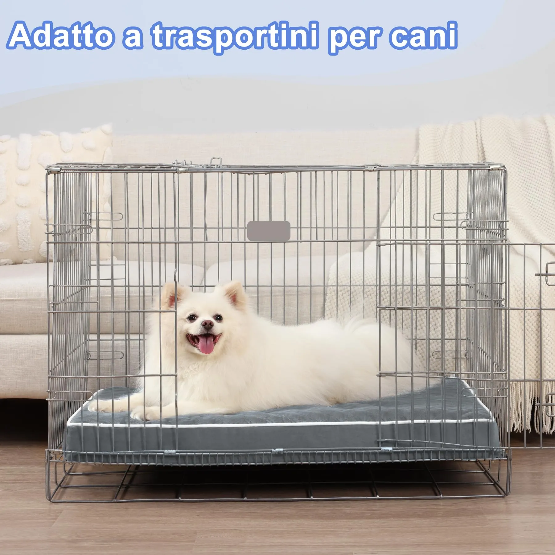 KSIIA Cuccia Cane Interno Taglia Grande Ortopedico Grigio Scuro 91x68x7cm - immagine 9