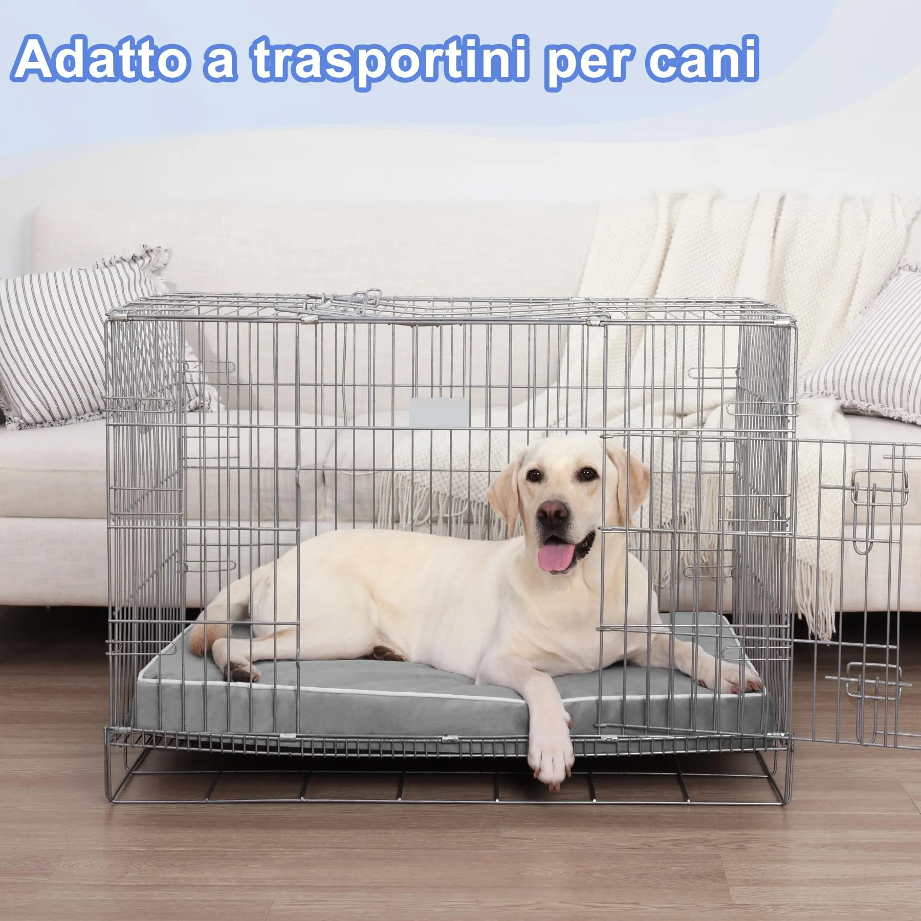 KSIIA Cuccia Cane Interno Taglia Grande Ortopedico, Grigio, 119x73x9cm - immagine 9