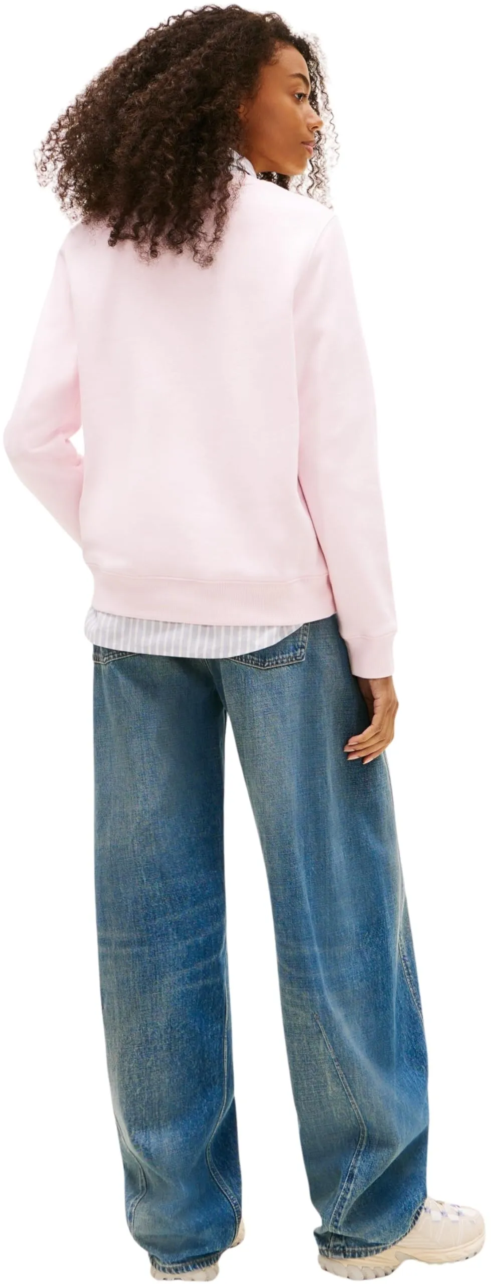 Tommy Jeans Tjw Reg S Flag Crew Dw0Dw19959, Felpa Pullover, Donna, Rosa (Light Pink), XXS - immagine 3