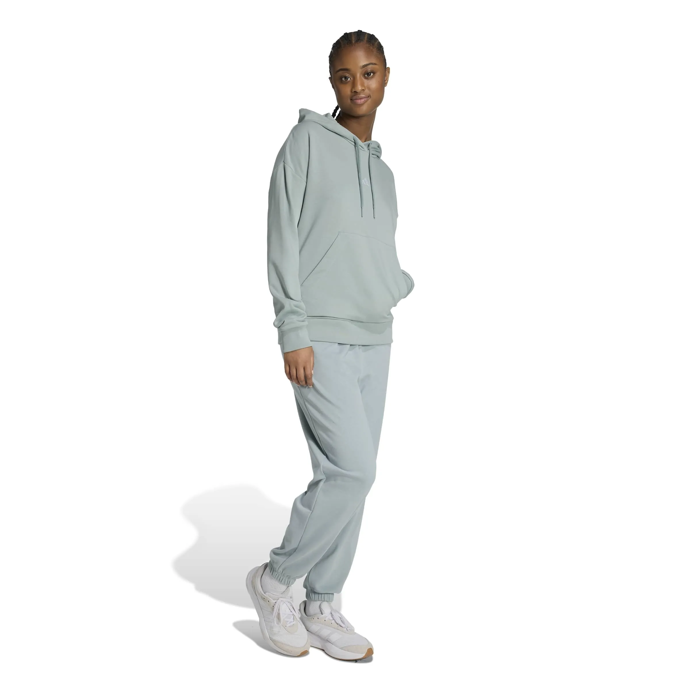 adidas Femme Essentials Small Logo French Terry Hoodie, Wonder Sage/White, XS - immagine 4