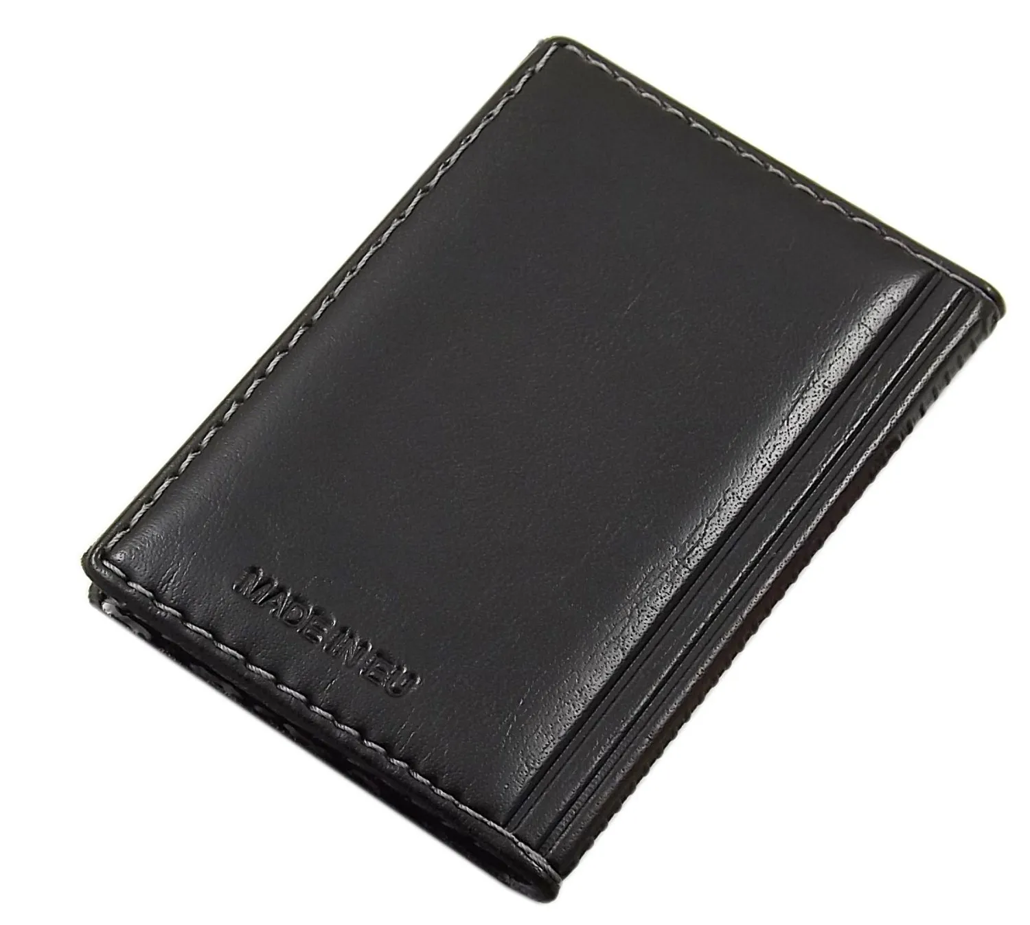 myledershop Porta carte di credito con 12 scomparti MJ-Design-Germany Made in UE in diversi colori e designs (Design 1 / Nero) - immagine 2