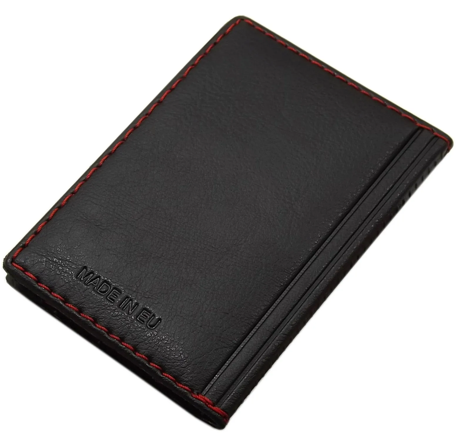 myledershop Porta carte di credito con 12 scomparti MJ-Design-Germany Made in UE in diversi colori e designs (Design 4 / Nero) - immagine 2