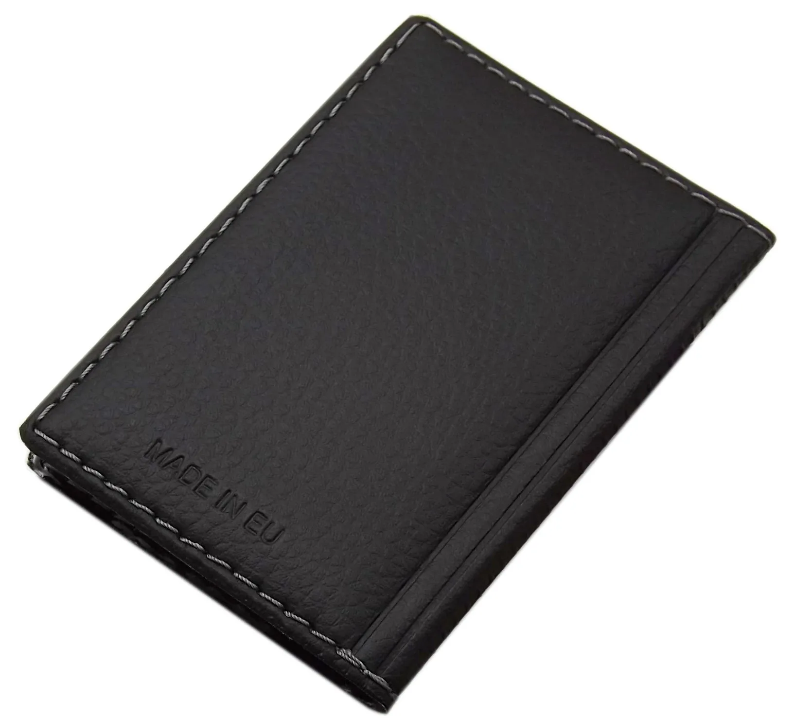 myledershop Porta carte di credito con 12 scomparti MJ-Design-Germany Made in UE in diversi colori e designs (Design 2 / Nero) - immagine 2