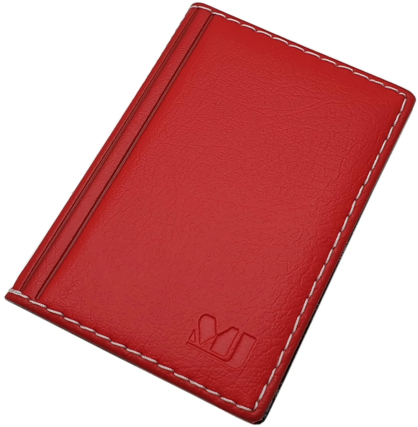 myledershop Porta carte di credito con 12 scomparti MJ-Design-Germany Made in UE in diversi colori e designs (Design 1 / Rosso) - immagine 1