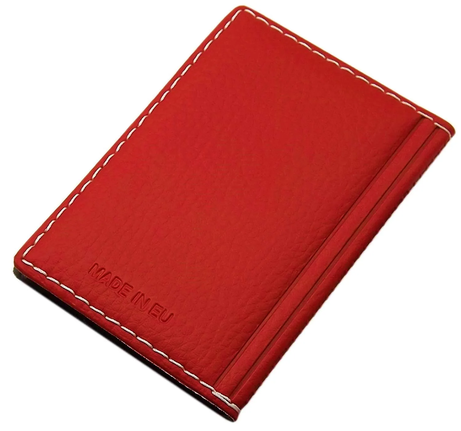 myledershop Porta carte di credito con 12 scomparti MJ-Design-Germany Made in UE in diversi colori e designs (Design 2 / Rosso) - immagine 2