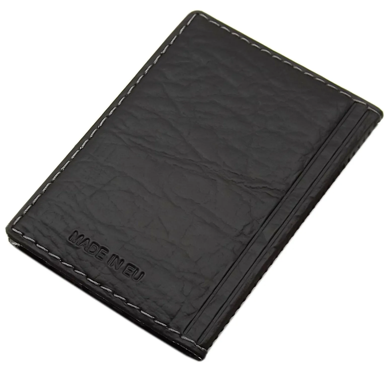 myledershop Porta carte di credito con 12 scomparti MJ-Design-Germany Made in UE in diversi colori e designs (Design 5 / Nero) - immagine 2