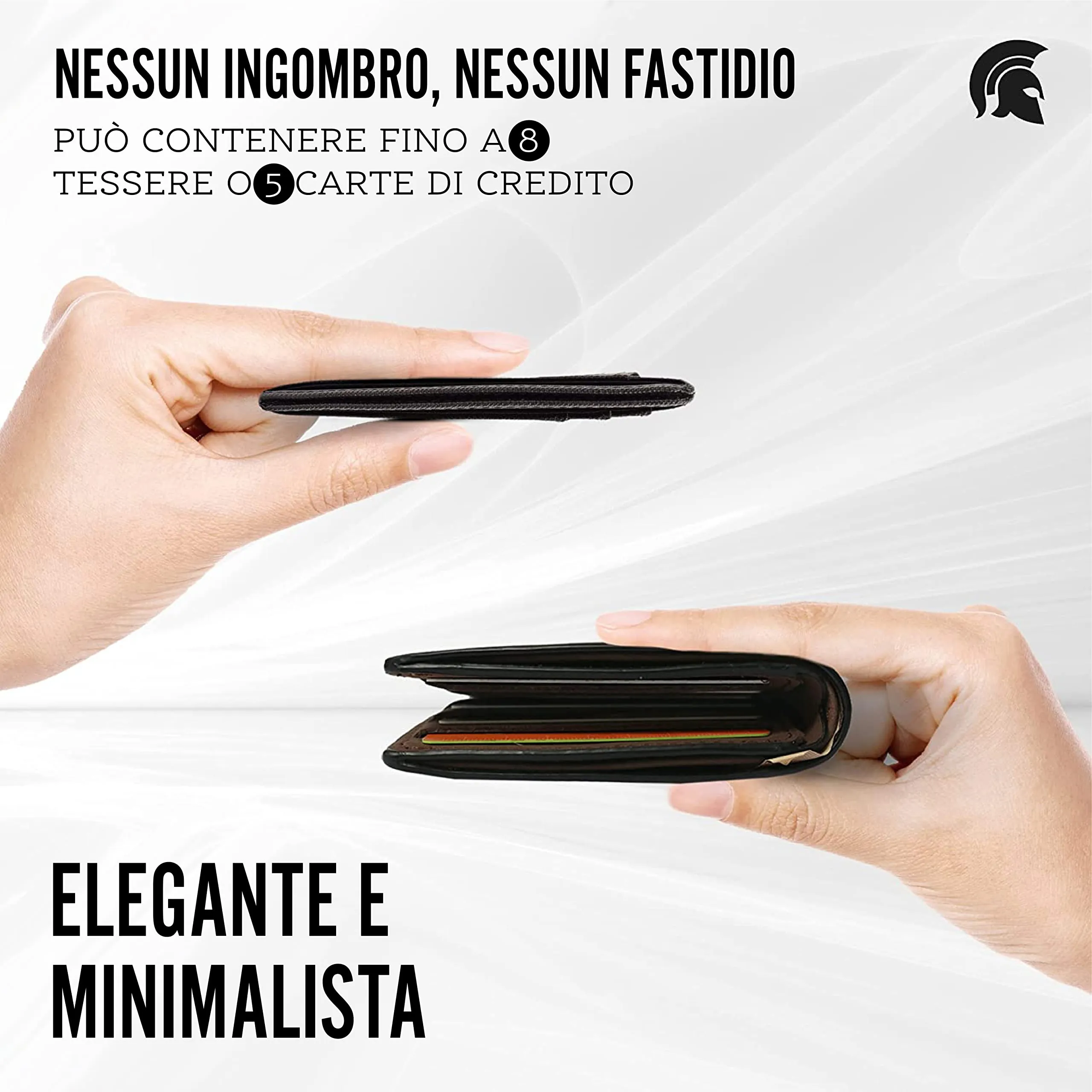 POWR - Portatessere Uomo - Portafoglio Uomo Slim - Porta Badge RFID - Porta Carte Di Credito Uomo - Mini Wallet Tascabile - Portaschede Sottile - Smart Card Holder Wallet - immagine 3