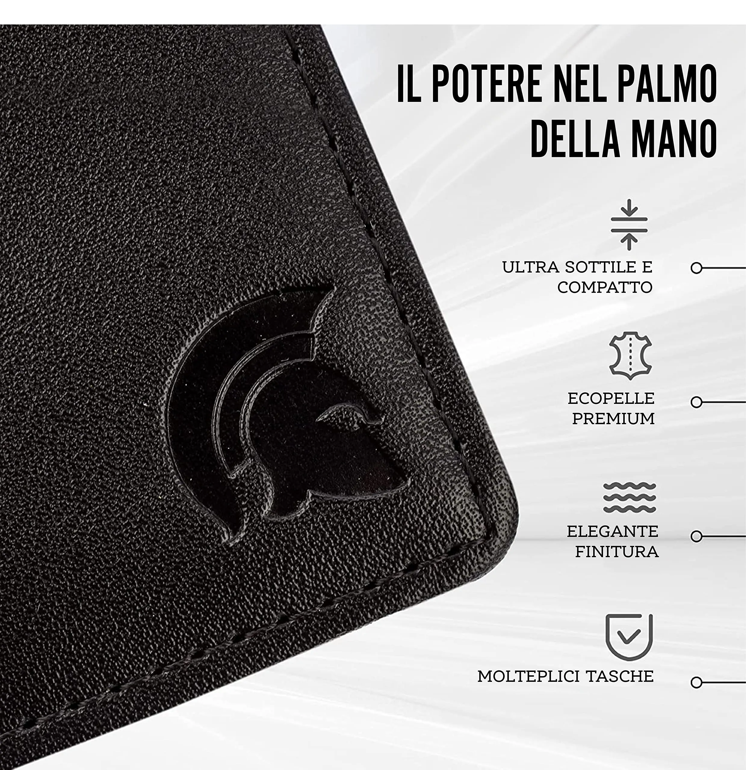 POWR - Portatessere Uomo - Portafoglio Uomo Slim - Porta Badge RFID - Porta Carte Di Credito Uomo - Mini Wallet Tascabile - Portaschede Sottile - Smart Card Holder Wallet - immagine 5