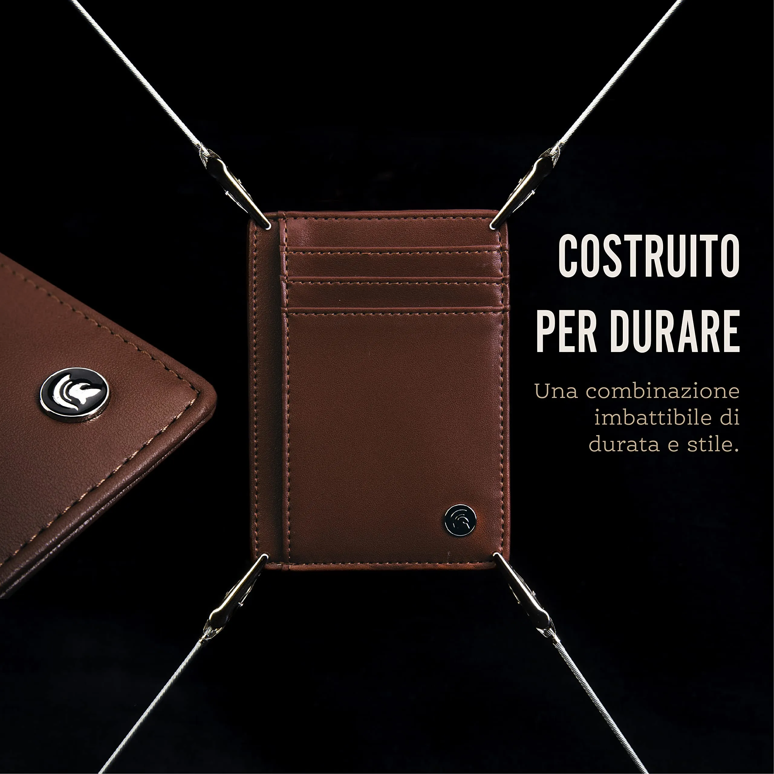 POWR - Portatessere Uomo - Portafoglio Uomo Slim - Porta Badge RFID - Porta Carte Di Credito Uomo - Mini Wallet Tascabile - Portaschede Sottile - Smart Card Holder Wallet - immagine 6