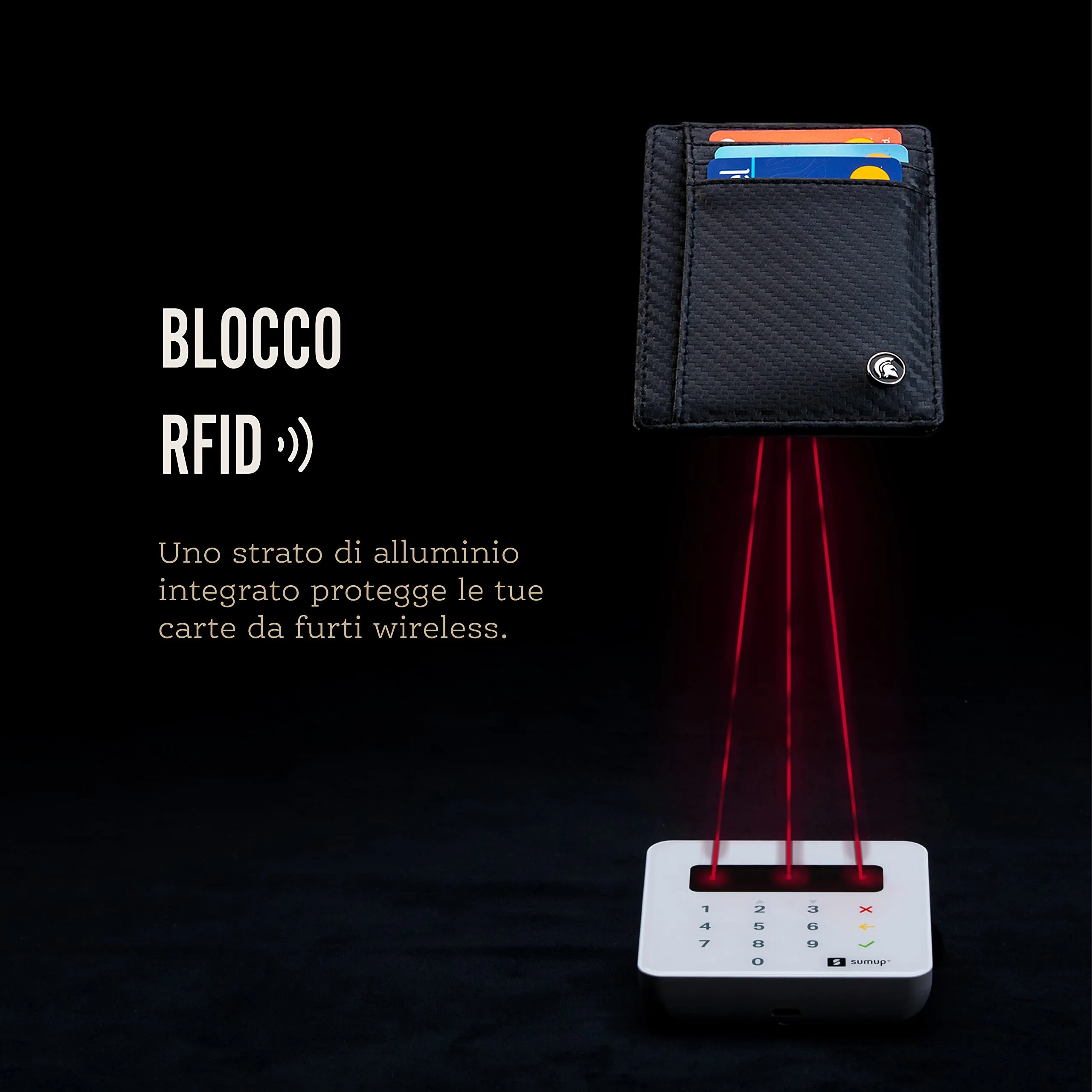 POWR - Portatessere Uomo - Portafoglio Uomo Slim - Porta Badge RFID - Porta Carte Di Credito Uomo - Mini Wallet Tascabile - Portaschede Sottile - Smart Card Holder Wallet - immagine 3