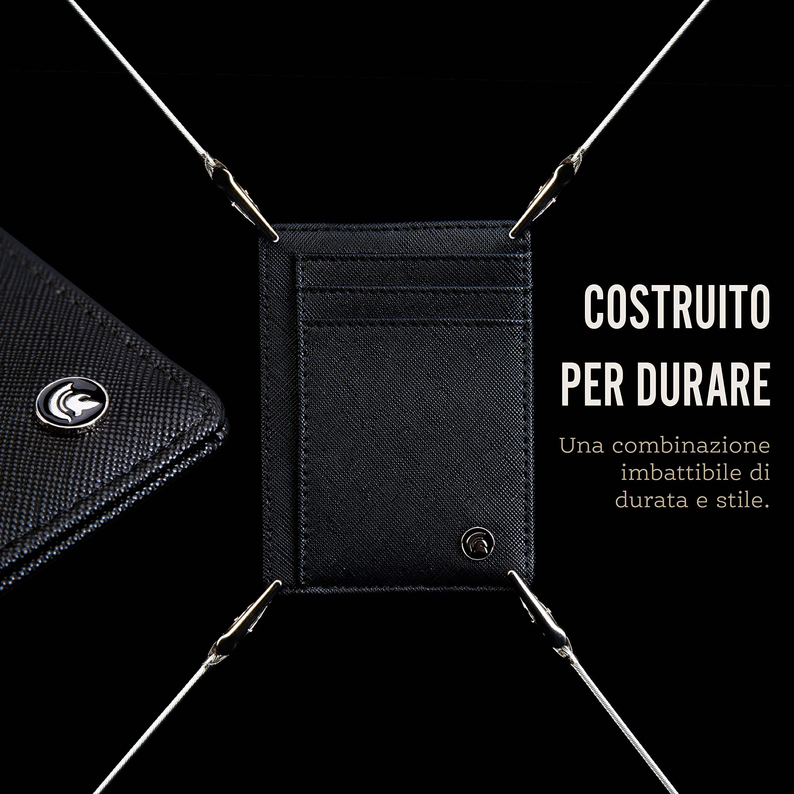 POWR - Portatessere Uomo - Portafoglio Uomo Slim - Porta Badge RFID - Porta Carte Di Credito Uomo - Mini Wallet Tascabile - Portaschede Sottile - Smart Card Holder Wallet - immagine 6