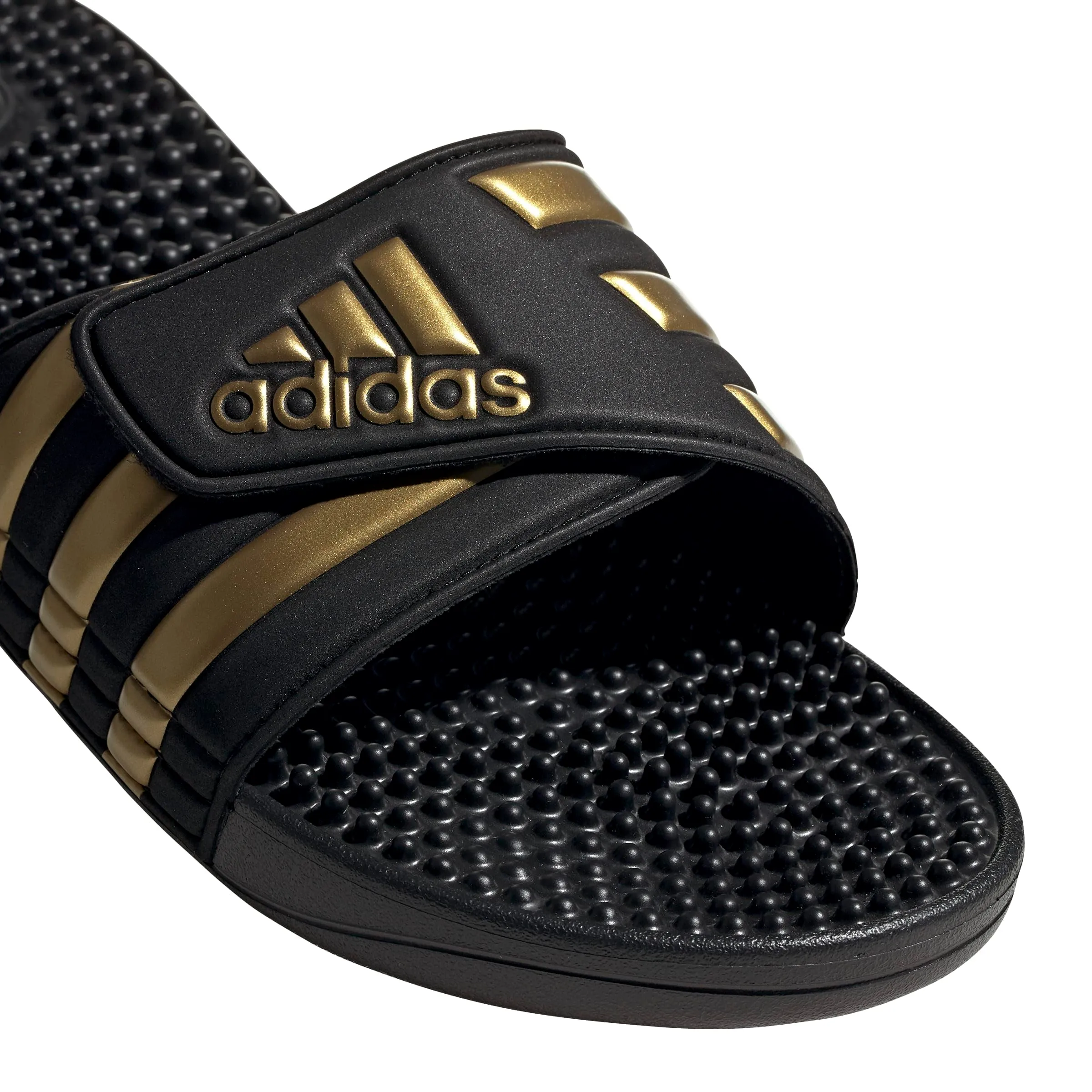 adidas Unisex - Adulto Adissage Slides Slipper, Core Black / Gold Metallic / Core Black, 50 EU - immagine 7