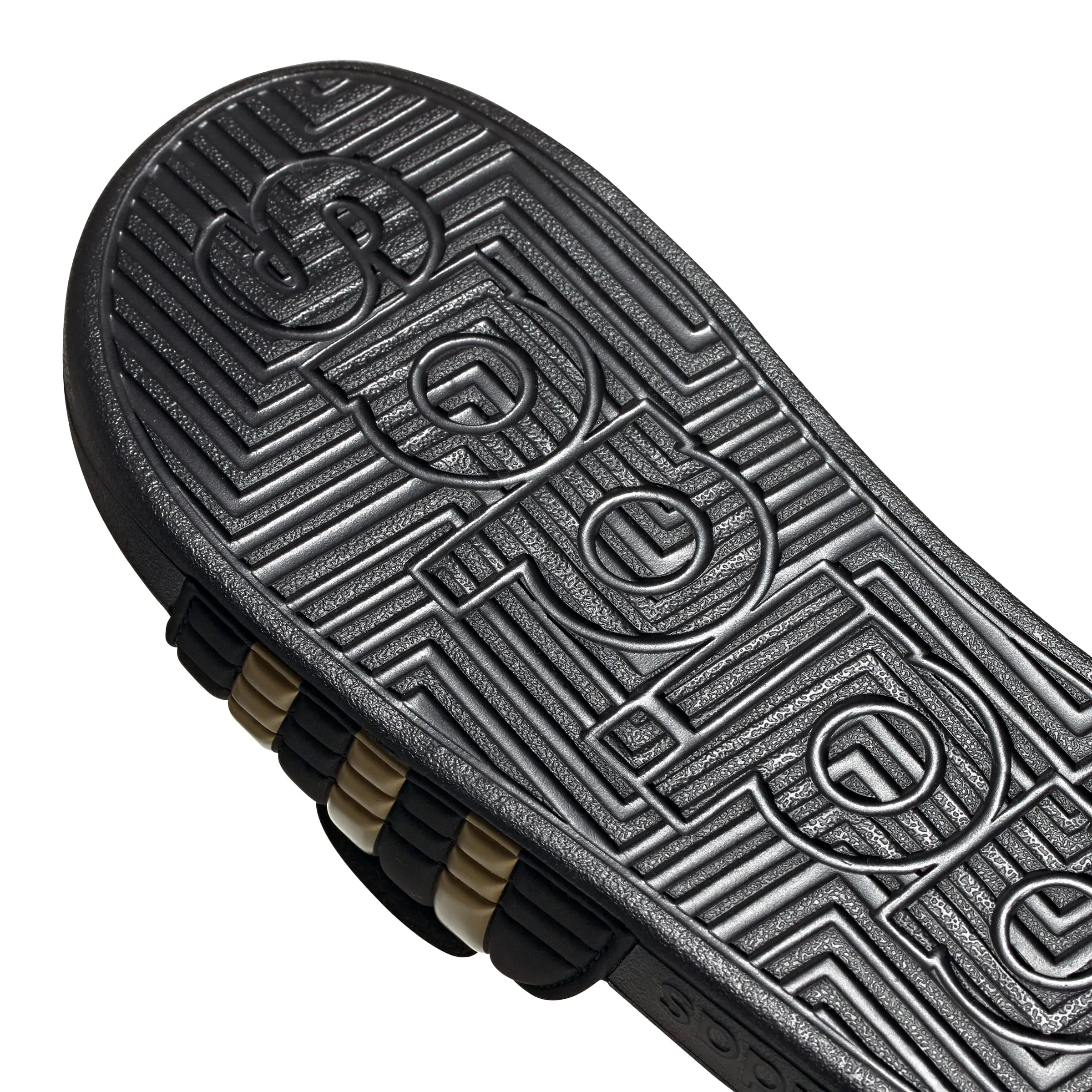 adidas Unisex - Adulto Adissage Slides Slipper, Core Black / Gold Metallic / Core Black, 46 EU - immagine 9