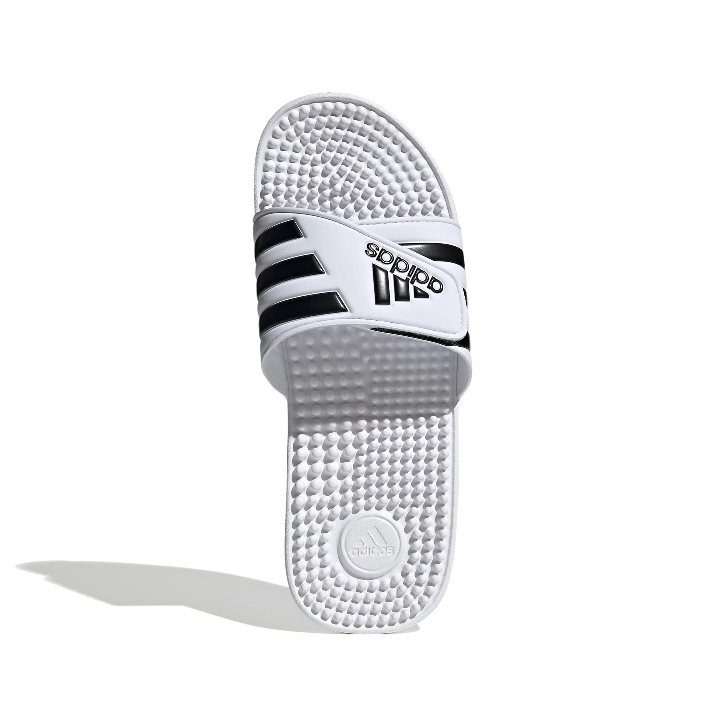 adidas Sandali unisex per adulti Adissage Slides Slide, Bianco/Nero/Bianco, 18 Women/17 Men - immagine 2