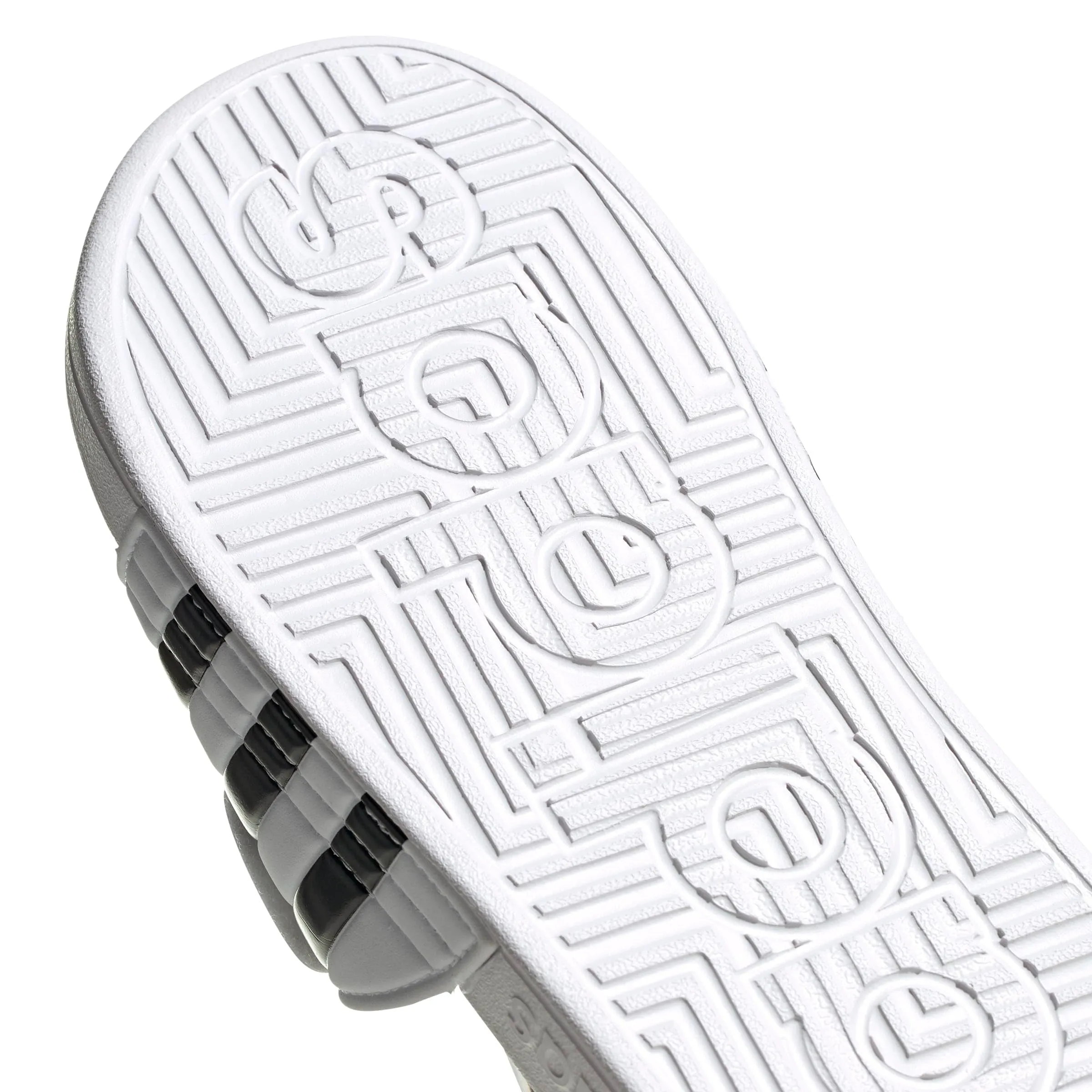 adidas Antiscivolo unisex Adissage Slides, Bianco Core Nero Bianco, 52 2/3 EU - immagine 8