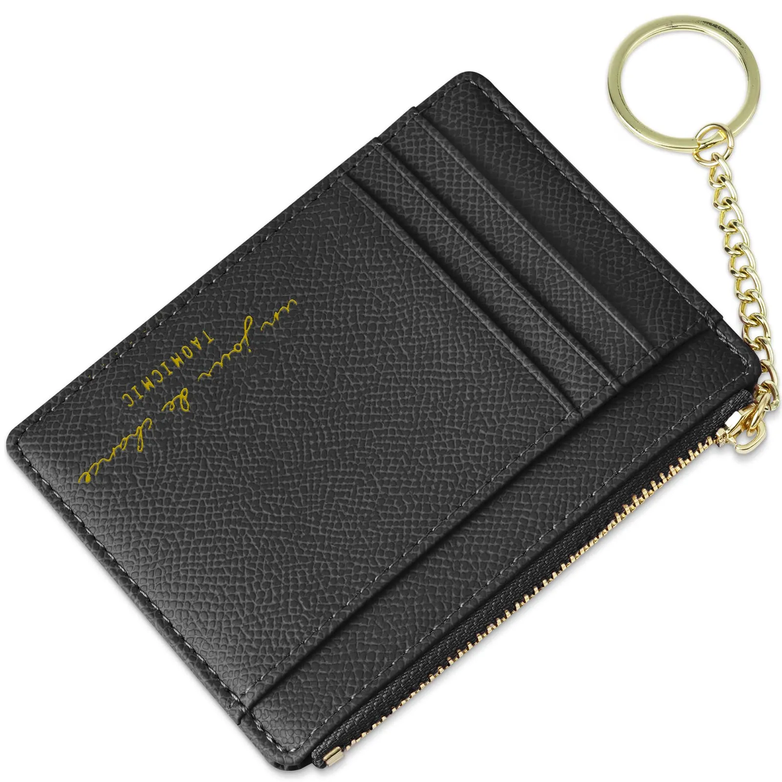 URAQT Portafoglio da donna, mini portafoglio in pelle PU, per uomo e donna, piccolo portafoglio con 8 scomparti per carte di credito, sottile portafoglio corto (nero) - immagine 8