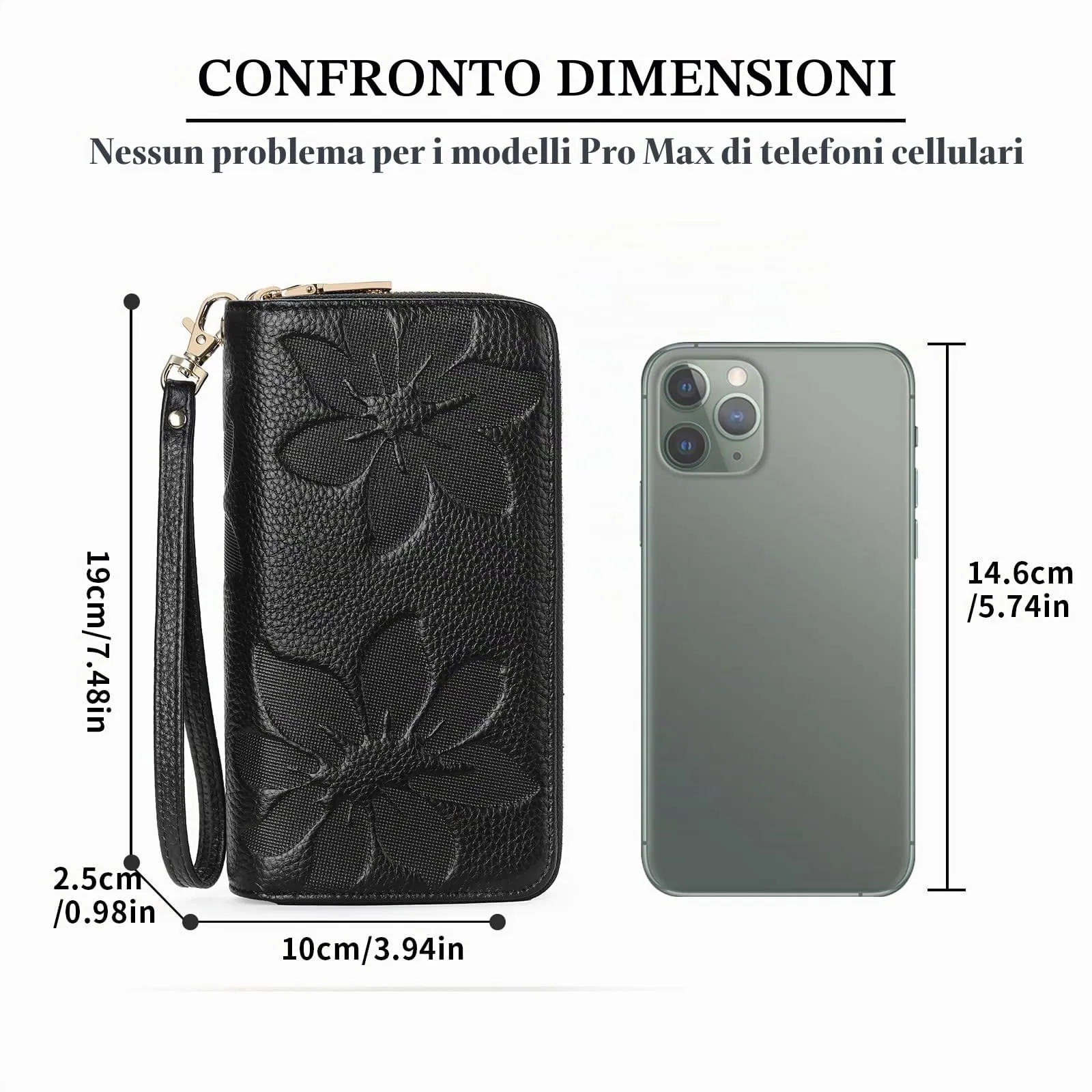 GOIACII Portafoglio Donna Grande Capacità Doppia Cerniera Porta Carta di Credito Portafogli da Donna in Pelle con Blocco RFID Telefono Wristlet - immagine 6