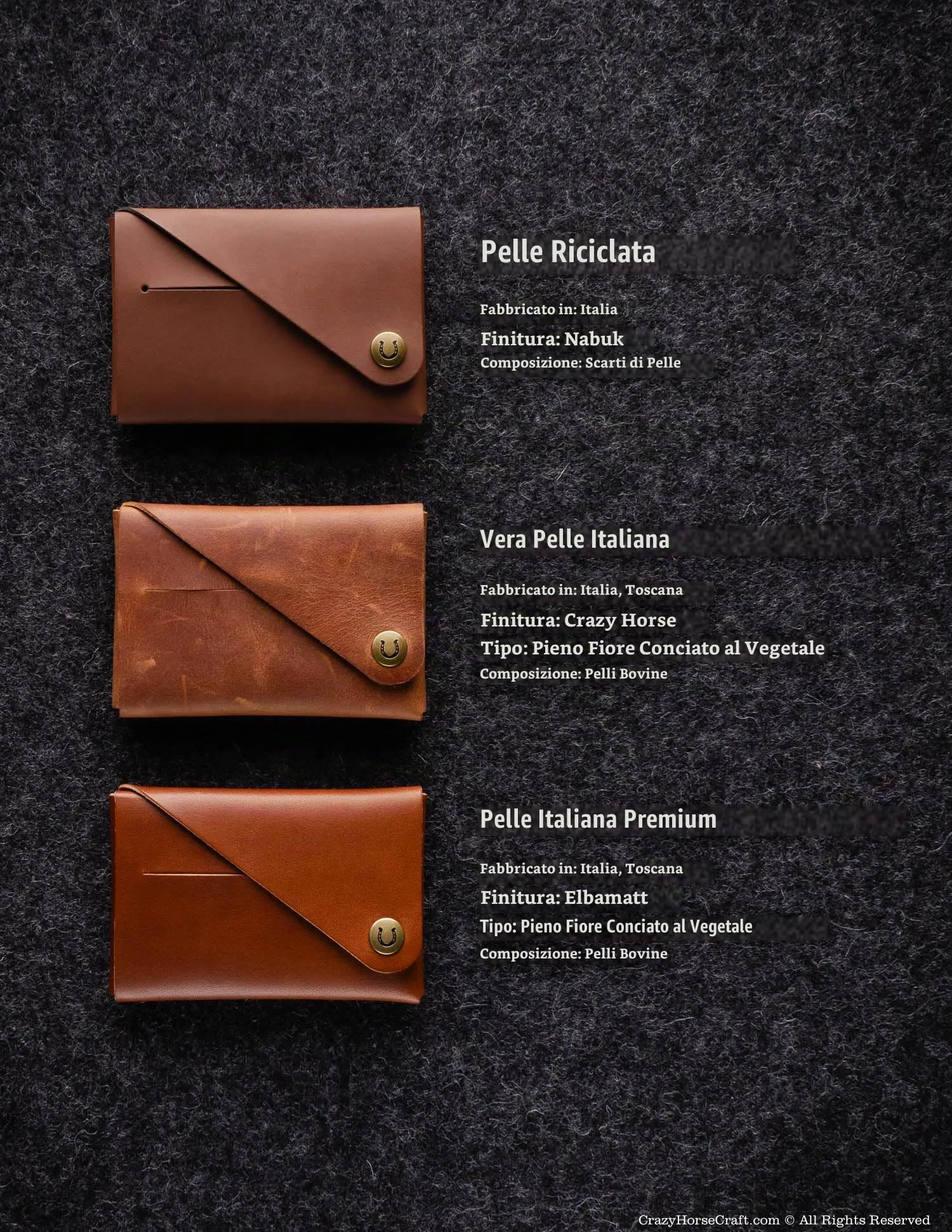 Crazy Horse Craft Portafoglio Slim Uomo e Donna, Portacarte in Vera Pelle - immagine 4