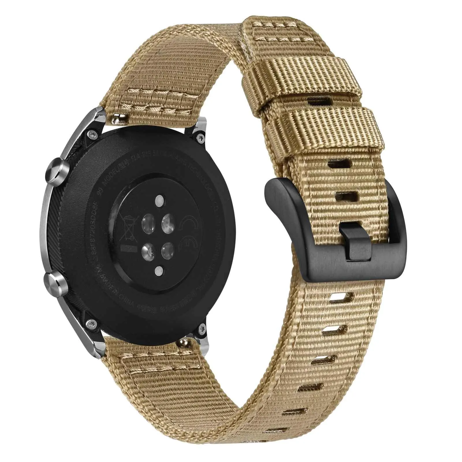 ANNEFIT Cinturino Orologio Nylon 18mm con Fibbia Nera, Cinturini per Orologi Militari a Sgancio Rapido per Uomo Donna (Cachi) - immagine 8