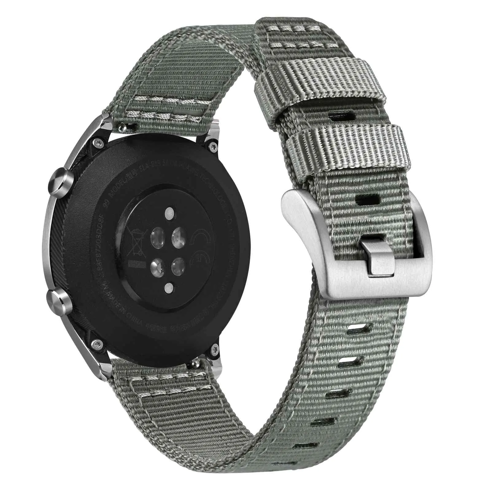 ANNEFIT Cinturino Orologio Nylon 18mm, Cinturini per Orologi Militari a Sgancio Rapido per Uomo Donna (Grigio) - immagine 8