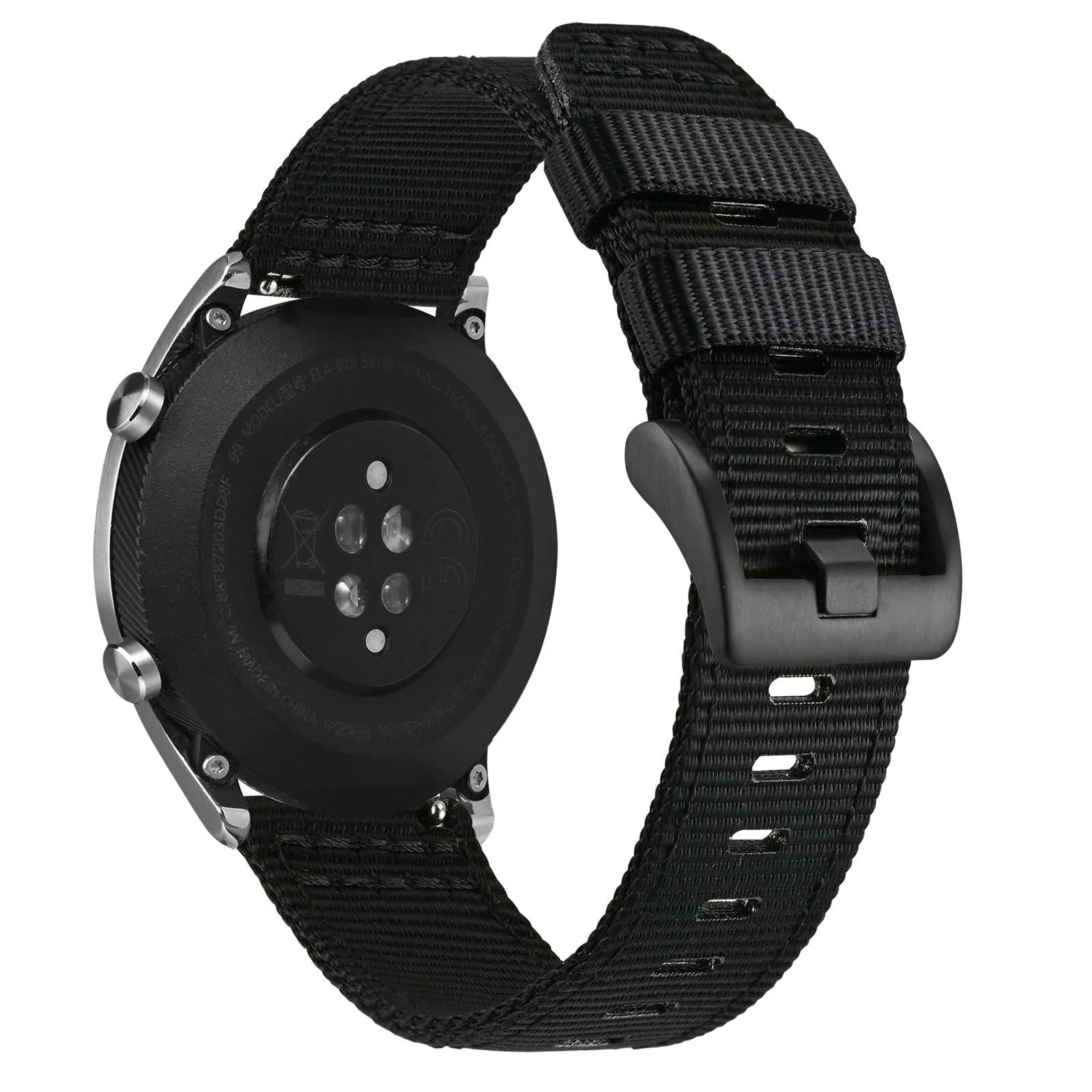 ANNEFIT Cinturino Orologio Nylon 18mm con Fibbia Nera, Cinturini per Orologi Militari a Sgancio Rapido per Uomo Donna (Nero) - immagine 8