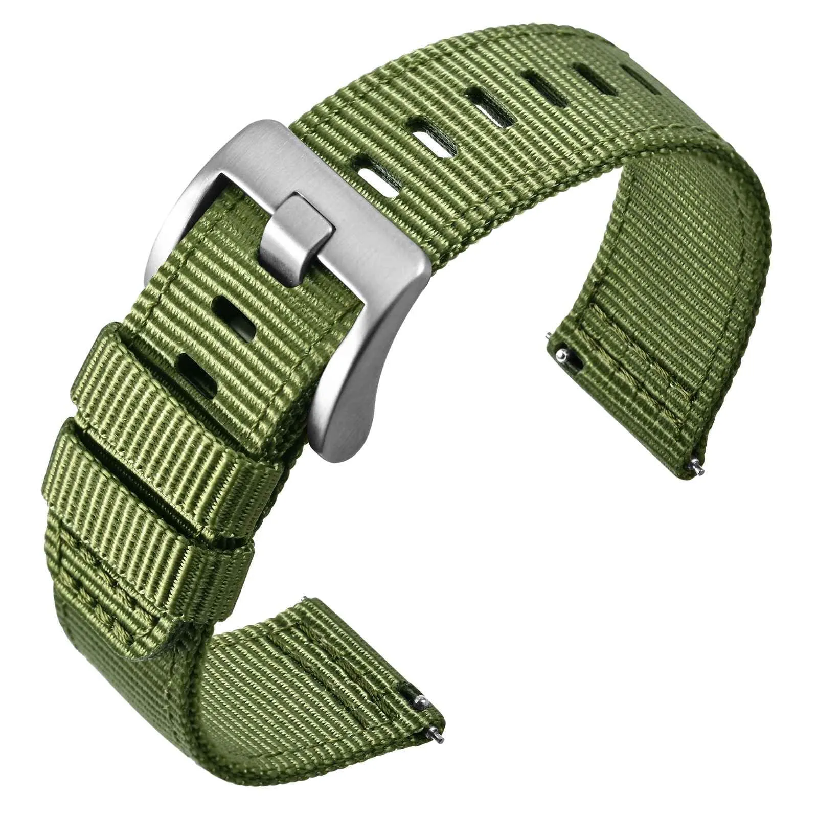 ANNEFIT Cinturino Orologio Nylon 22mm, Cinturini per Orologi Militari a Sgancio Rapido per Uomo Donna (Verde) - immagine 1