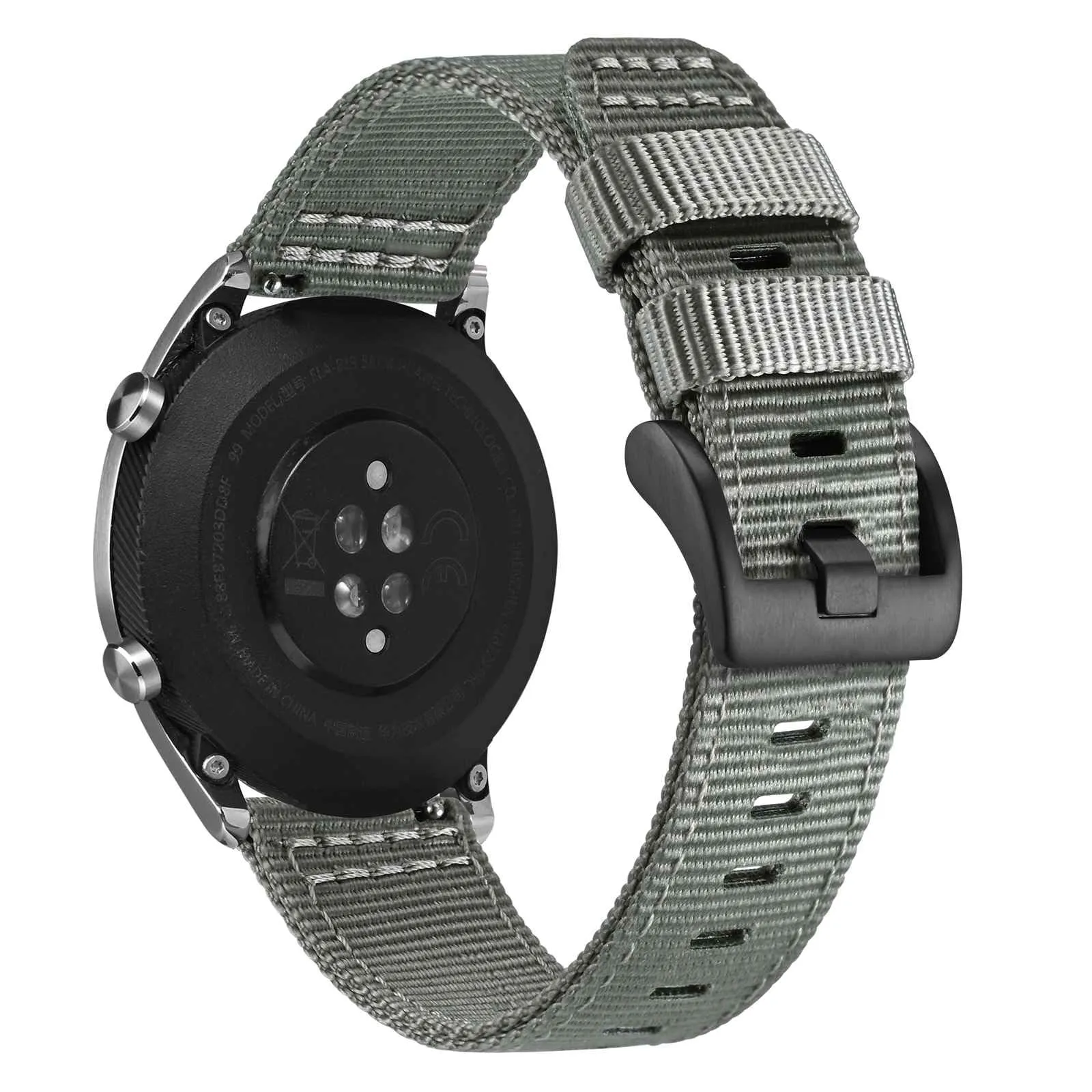 ANNEFIT Cinturino Orologio Nylon 19mm con Fibbia Nera, Cinturini per Orologi Militari a Sgancio Rapido per Uomo Donna (Grigio) - immagine 8