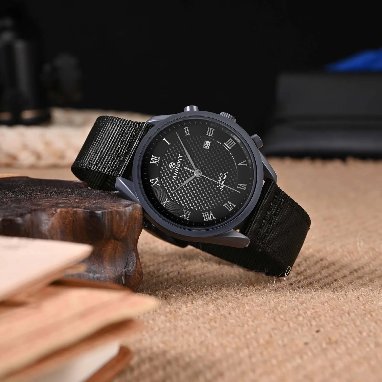 ANNEFIT Cinturino Orologio Nylon 24mm con Fibbia Nera, Cinturini per Orologi Militari a Sgancio Rapido per Uomo Donna (Nero) - immagine 7
