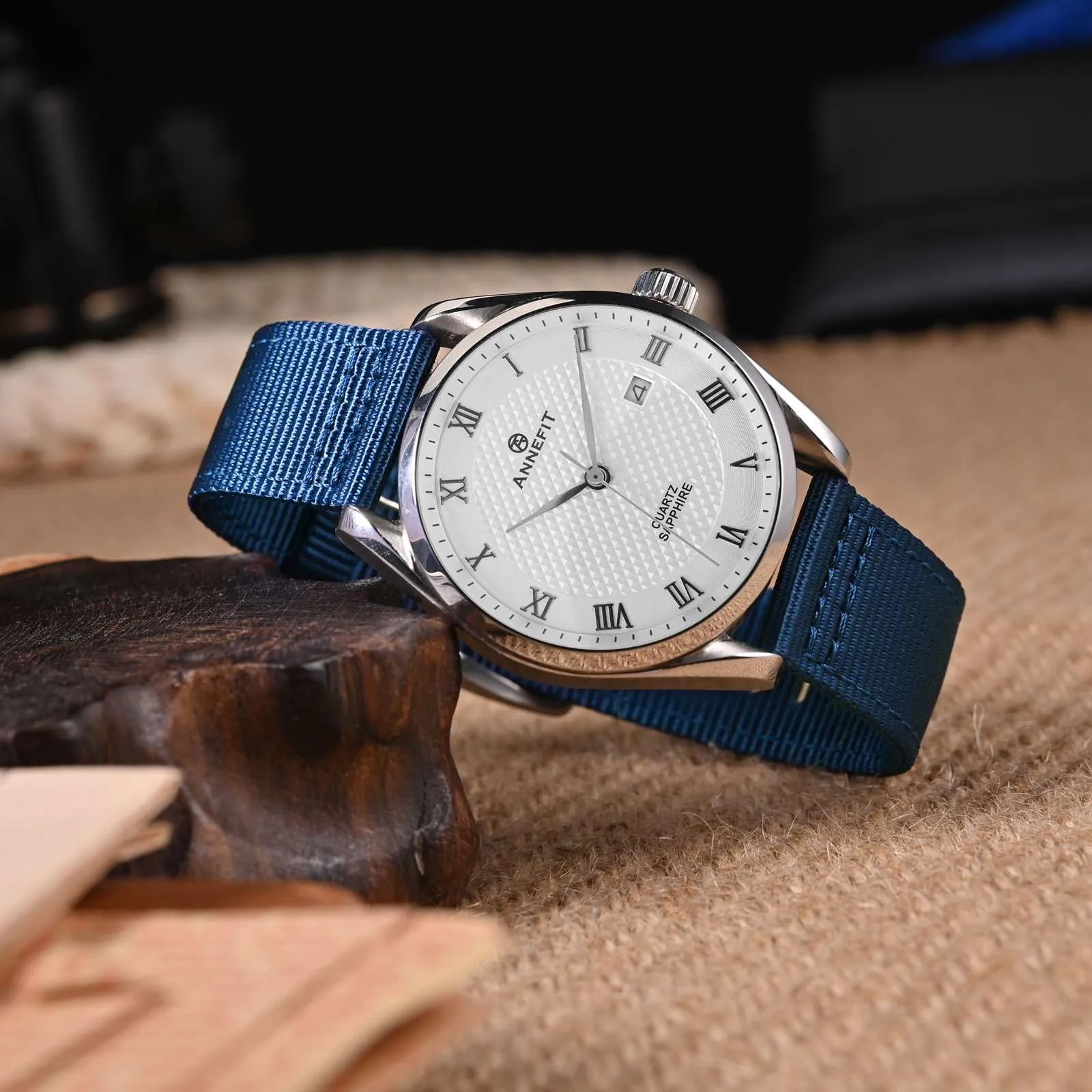 ANNEFIT Cinturino Orologio Nylon 24mm, Cinturini per Orologi Militari a Sgancio Rapido per Uomo Donna (Blu) - immagine 7