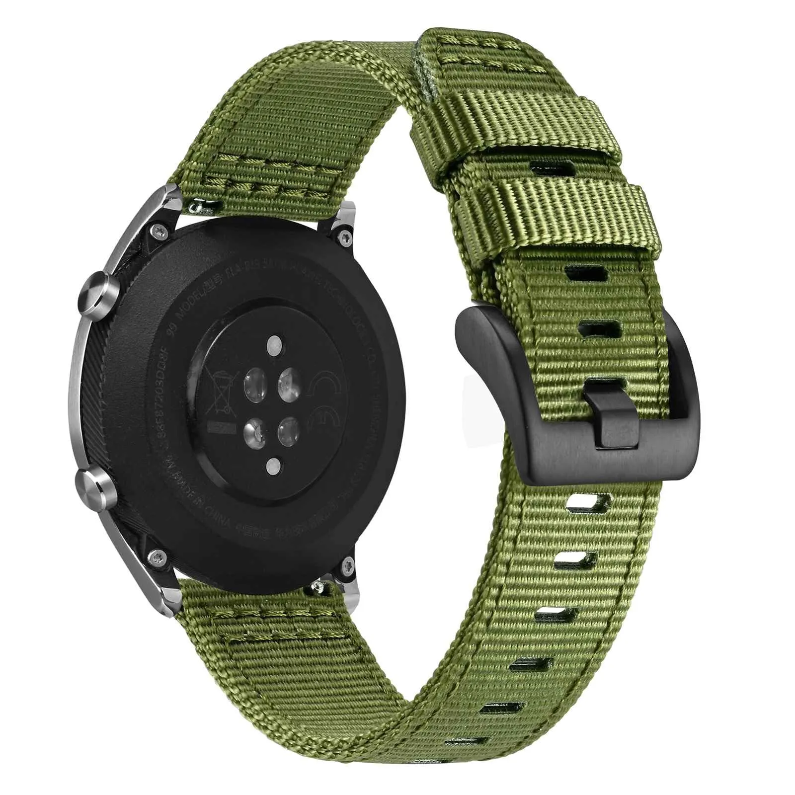 ANNEFIT Cinturino Orologio Nylon 19mm con Fibbia Nera, Cinturini per Orologi Militari a Sgancio Rapido per Uomo Donna (Verde) - immagine 8